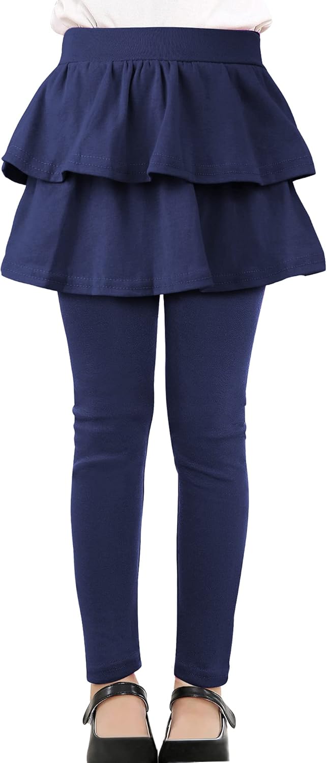 KEREDA Girls Leggings Ruffle Skirt School Uniform Pants Kids Clothes 4-14 Years...