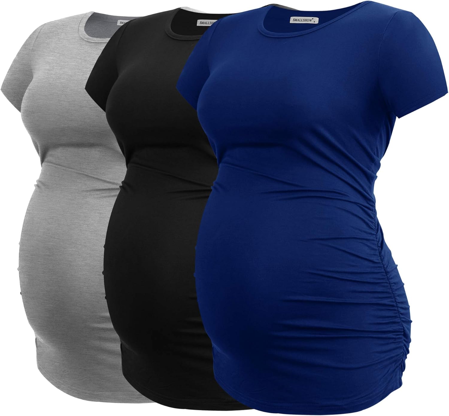 Smallshow Women's Maternity Tops, Special Pregnancy Clothes, Unique Side-Ruched...