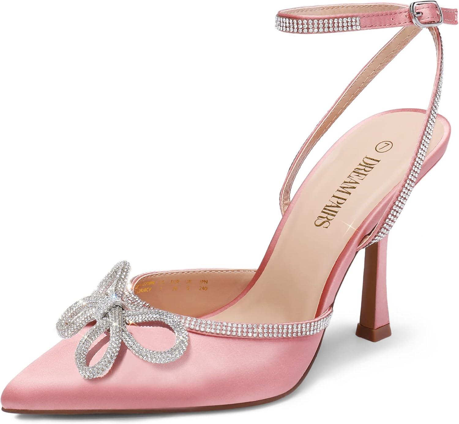 DREAM PAIRS Women's High Heels, Special Closed Toe Strappy Heels, Sexy Rhineston...
