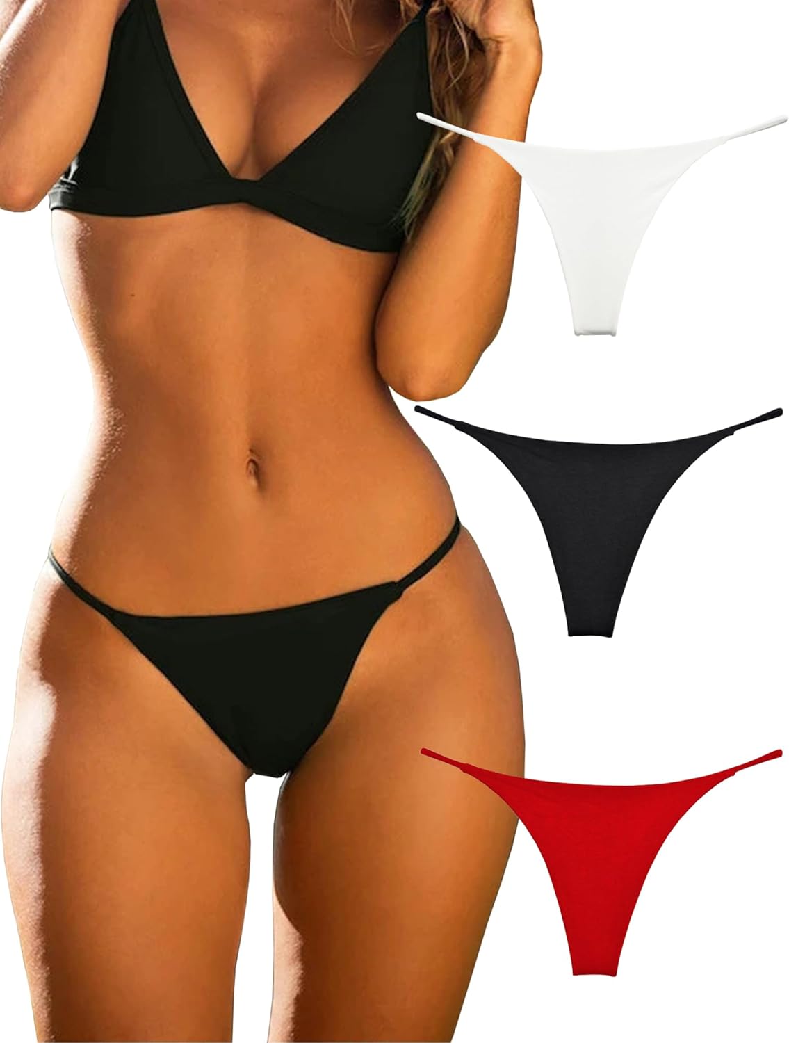 KUKU PANDA Cotton Thongs, Special Sexy Seamless Woman G String Panties, Unique 3...