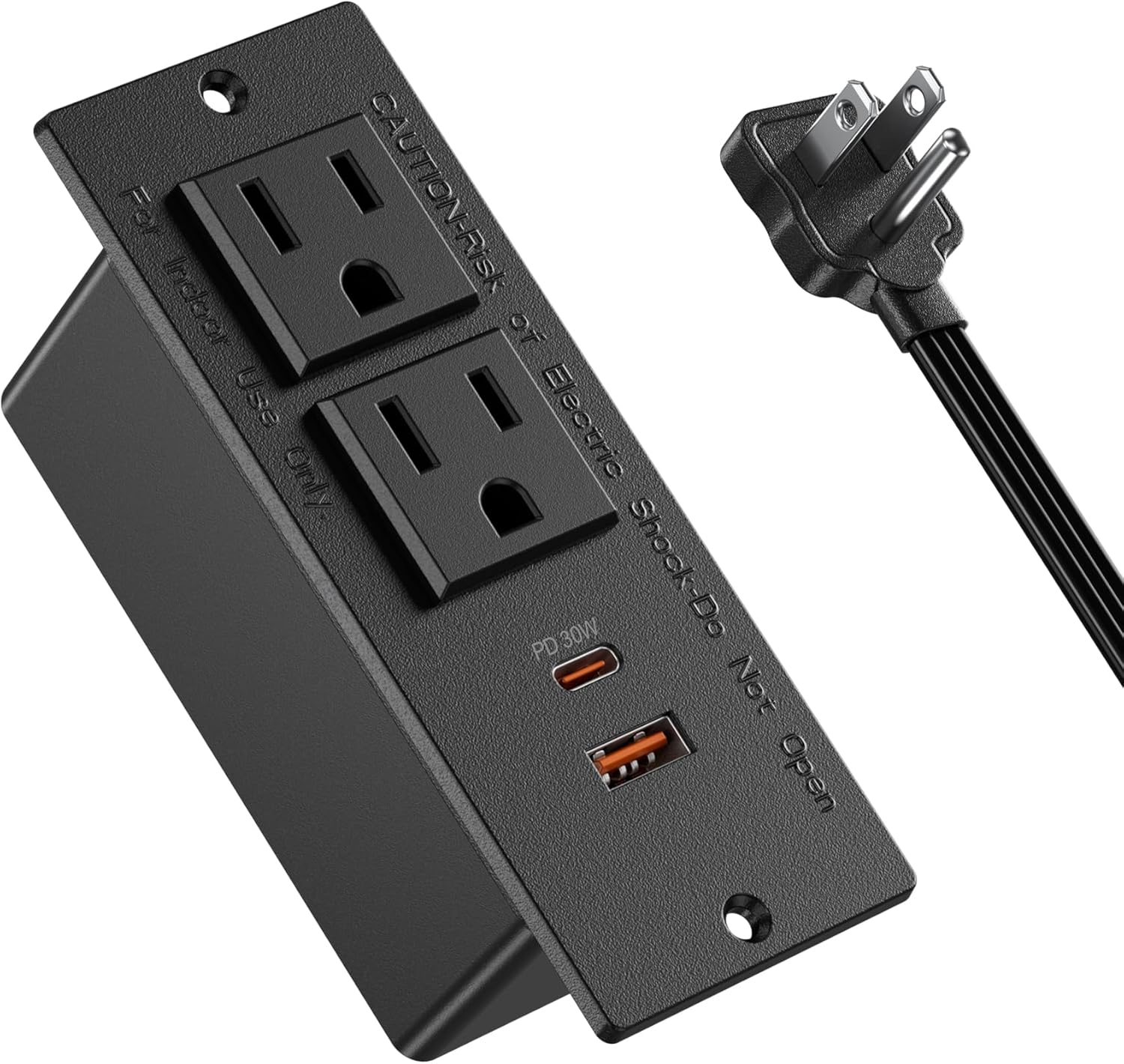 Recessed Power Strip USB C PD 30W Fast Charging,Flush Mount Desk Recessed Outlet...