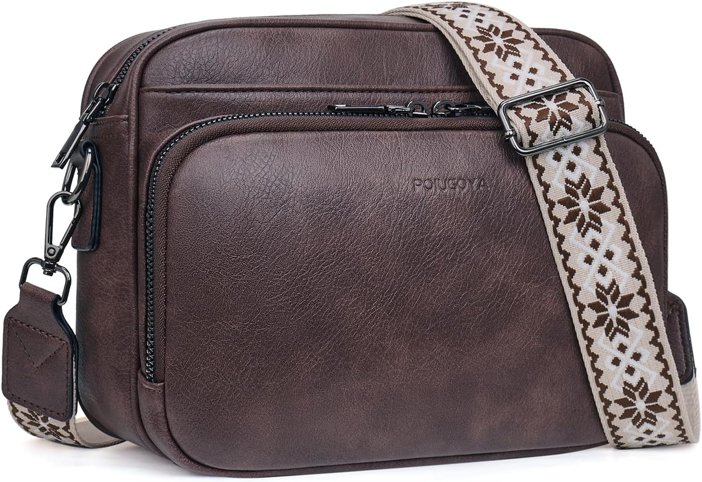 POIUGOYA Crossbody Purses for Women Trendy,Vegan Leather Medium Crossbody Bag,Wo...