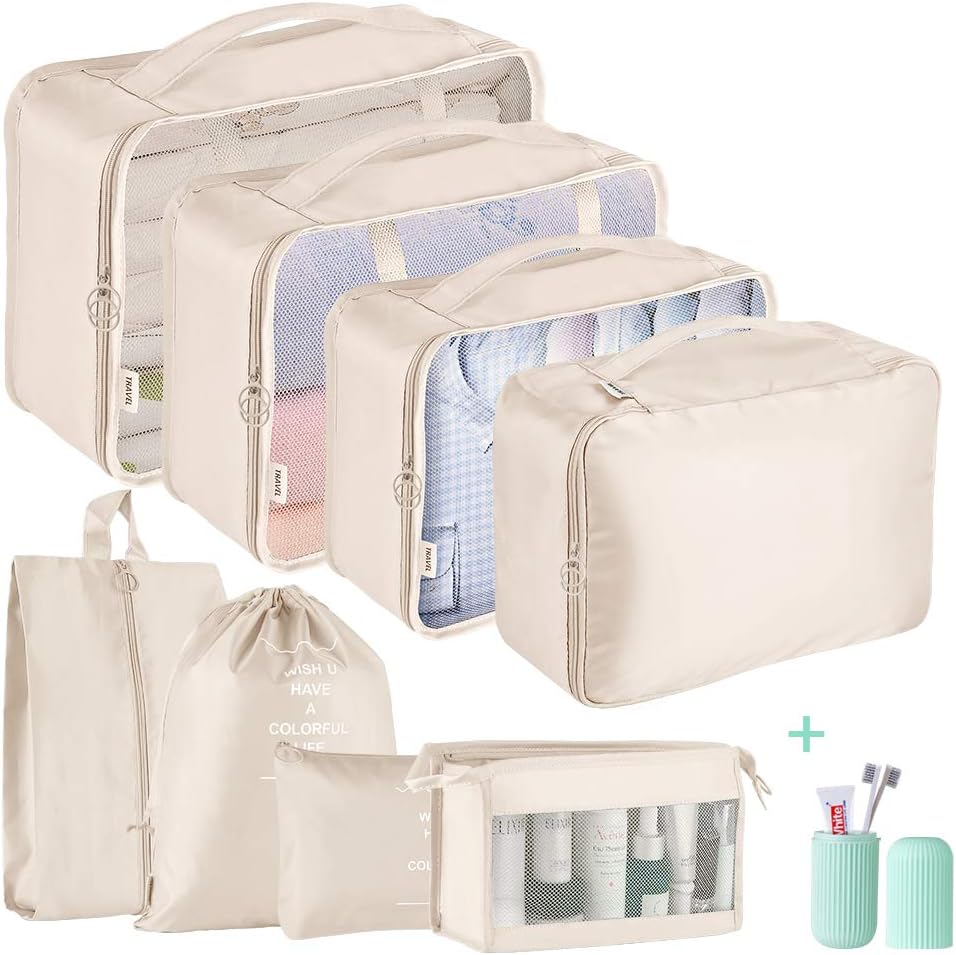 Packing Cubes for Suitcase,Geediar 9 PCS Travel Luggage Packing Organizers Water...