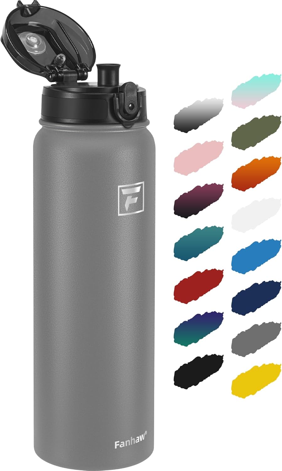 Fanhaw 1 L Insulated Stainless Steel Water Bottle, Special Chug Lid Water Bottle...