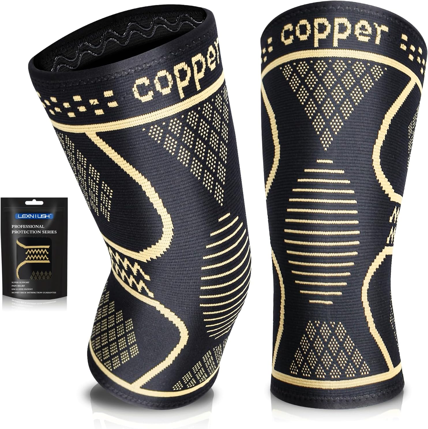 Lexniush Copper Knee Support for Women/Men, Knee Brace Compression Sleeve Suppor...