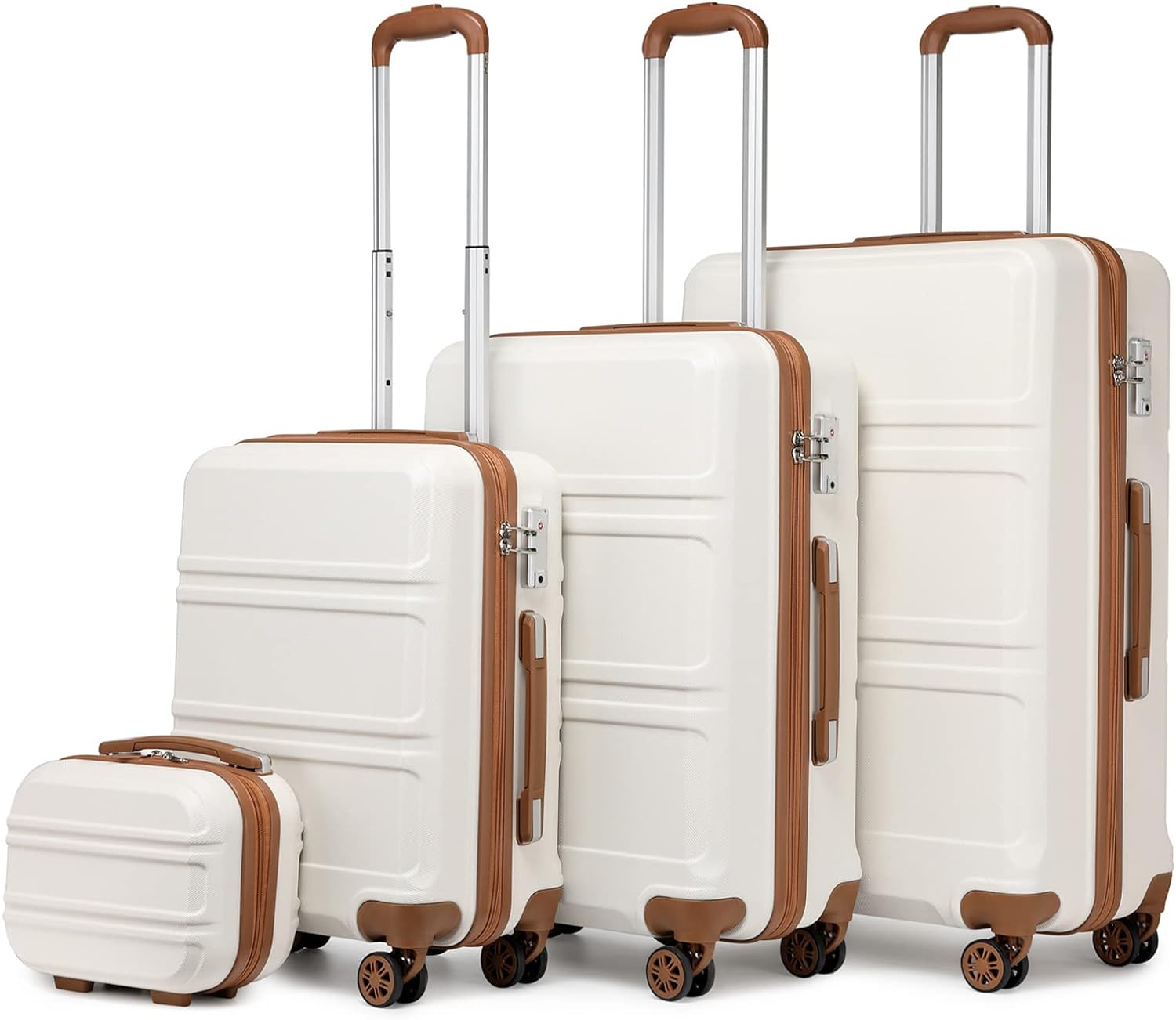 Kono Travel Luggage, Special Luggage Set of 4 Piece Lightweight ABS Hard Shell T...