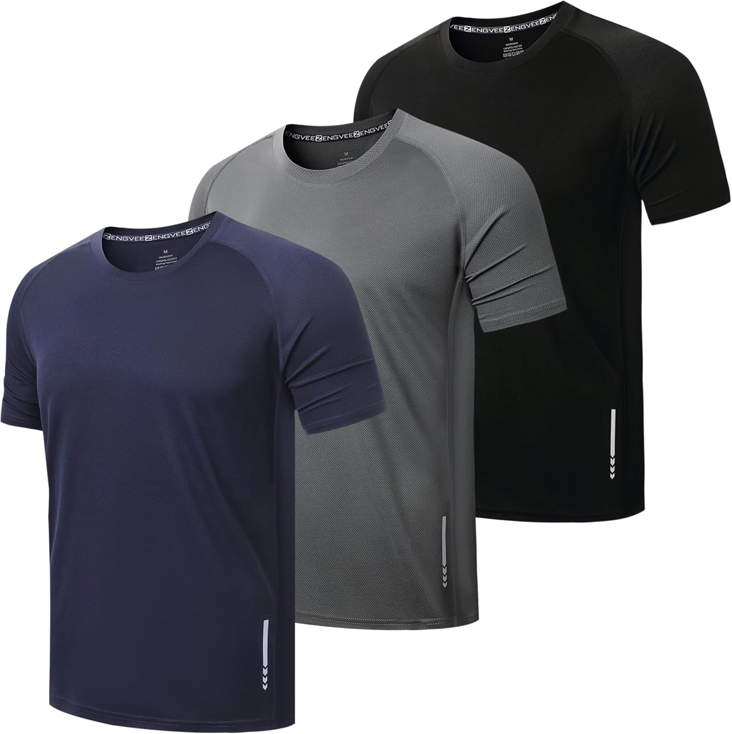 ZENGVEE 1/3 Pack Gym Shirts Men Dry Fit Short Sleeve Sport T-Shirts Breathable M...