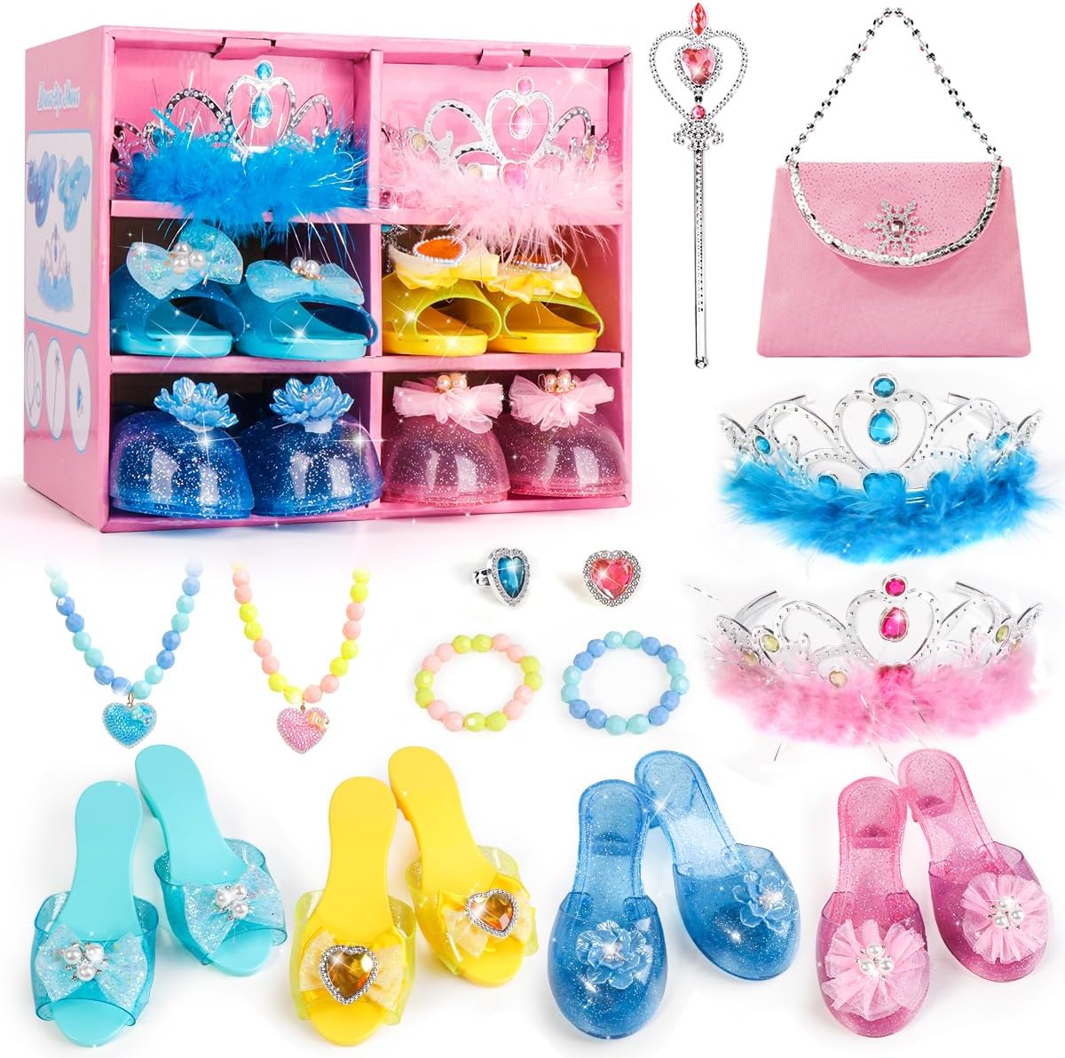 Princess Dress Up Shoes - Princess Toys with Play Shoes & Pretend Jewelry Access...