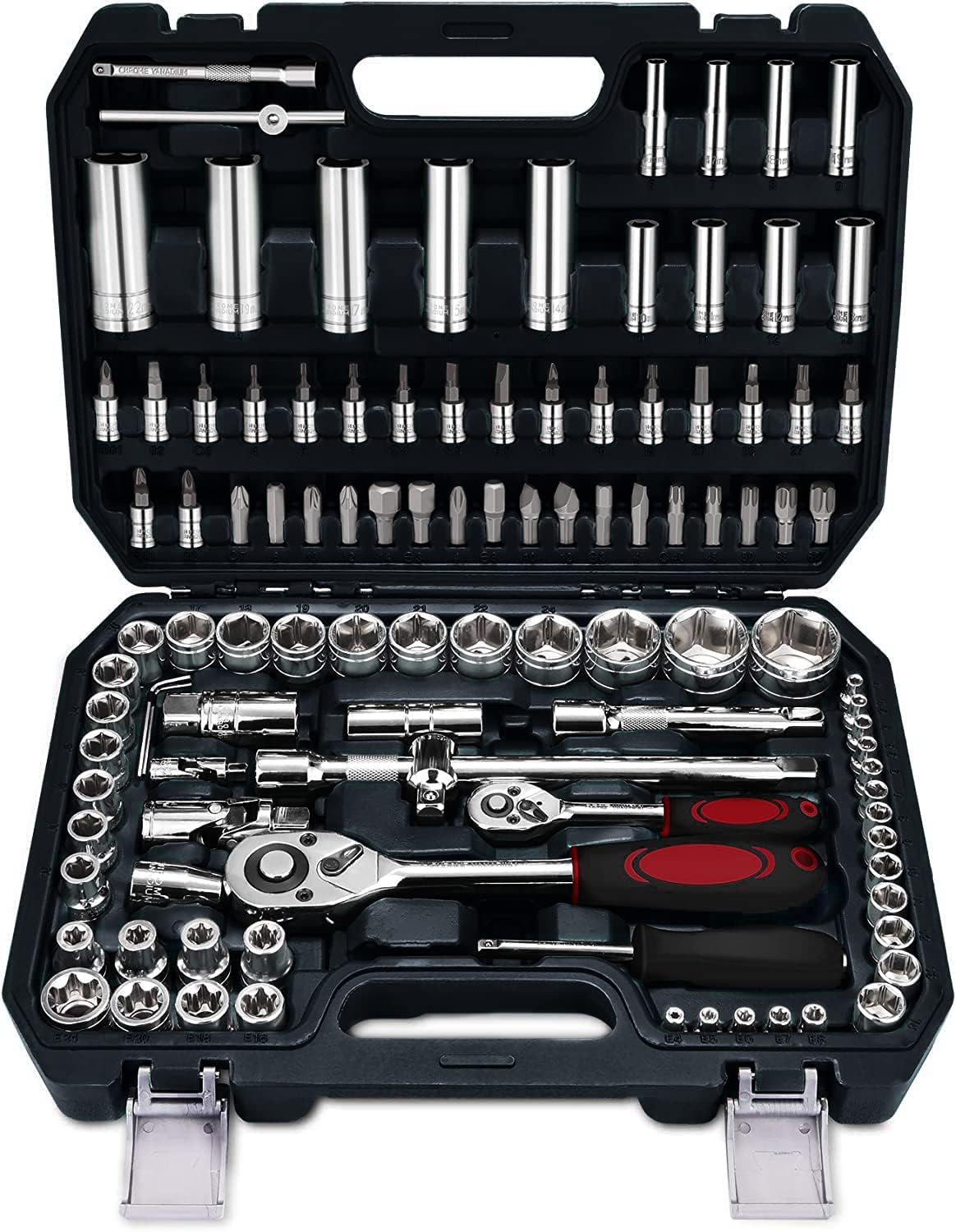 Nestling 108pcs Socket Set 1/4" 1/2" Drive Ratchet Set,Flexible Operation Just 5...