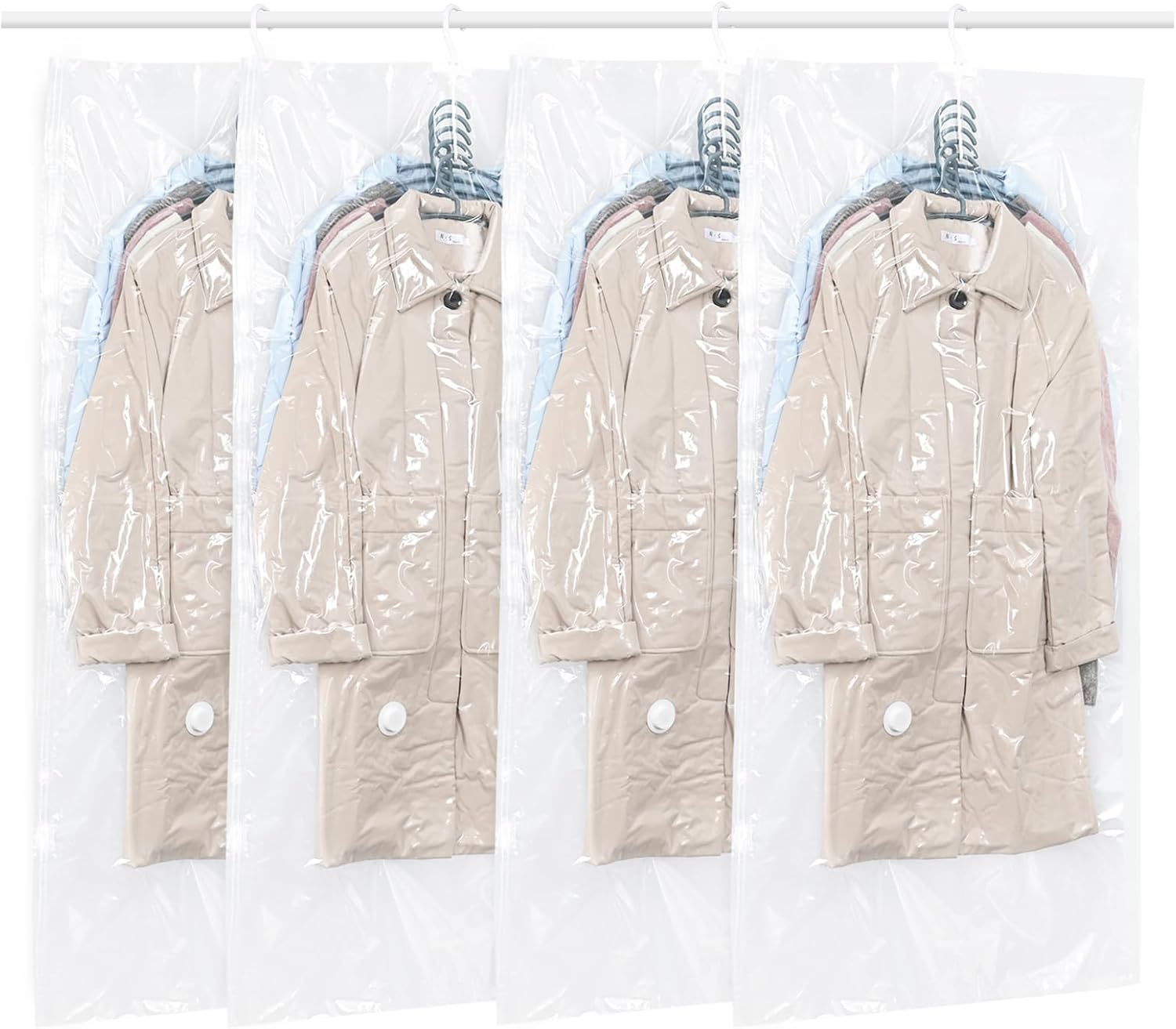 Hanging Vacuum Storage Bags, QH7, Special Space-saving Vacuum Bags for Clothes,...