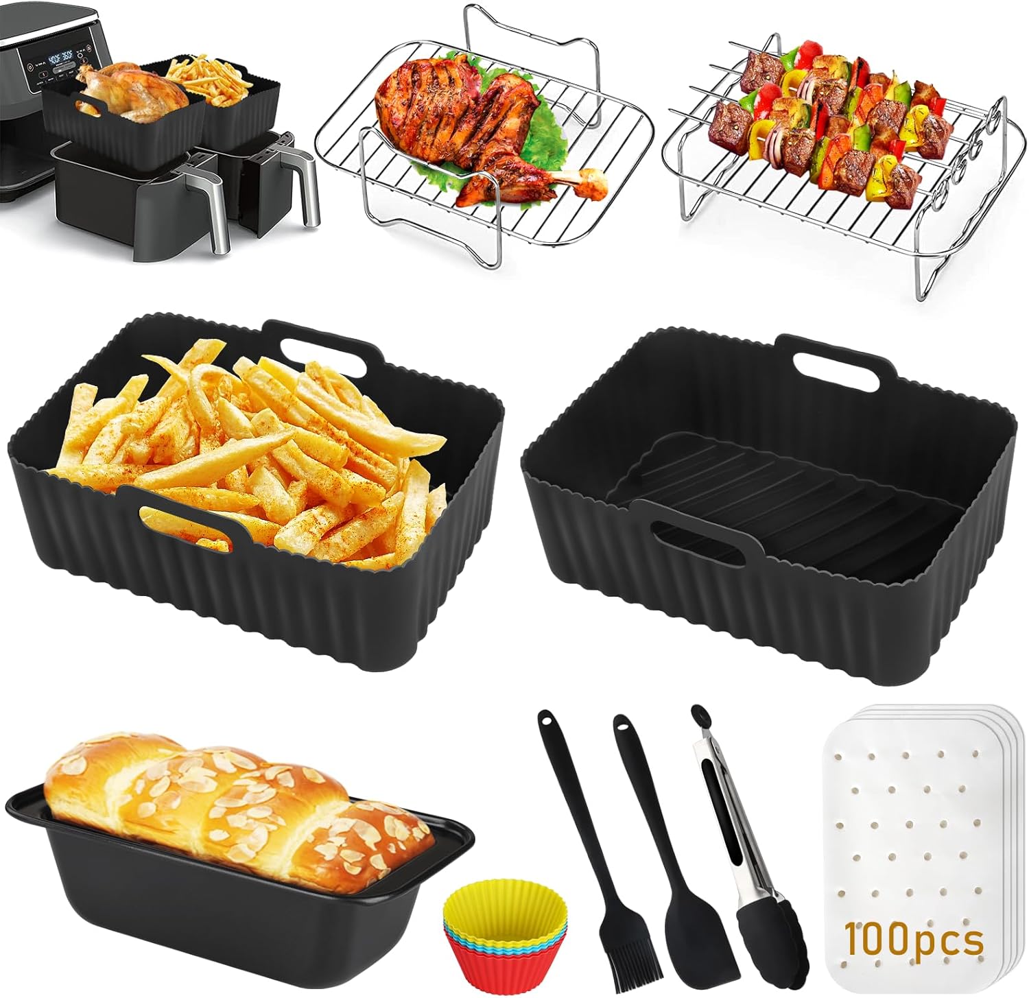 Air Fryer Accessories, Set of 10 for Ninja Air Fryer AF300UK AF400UK AF451UK /To...