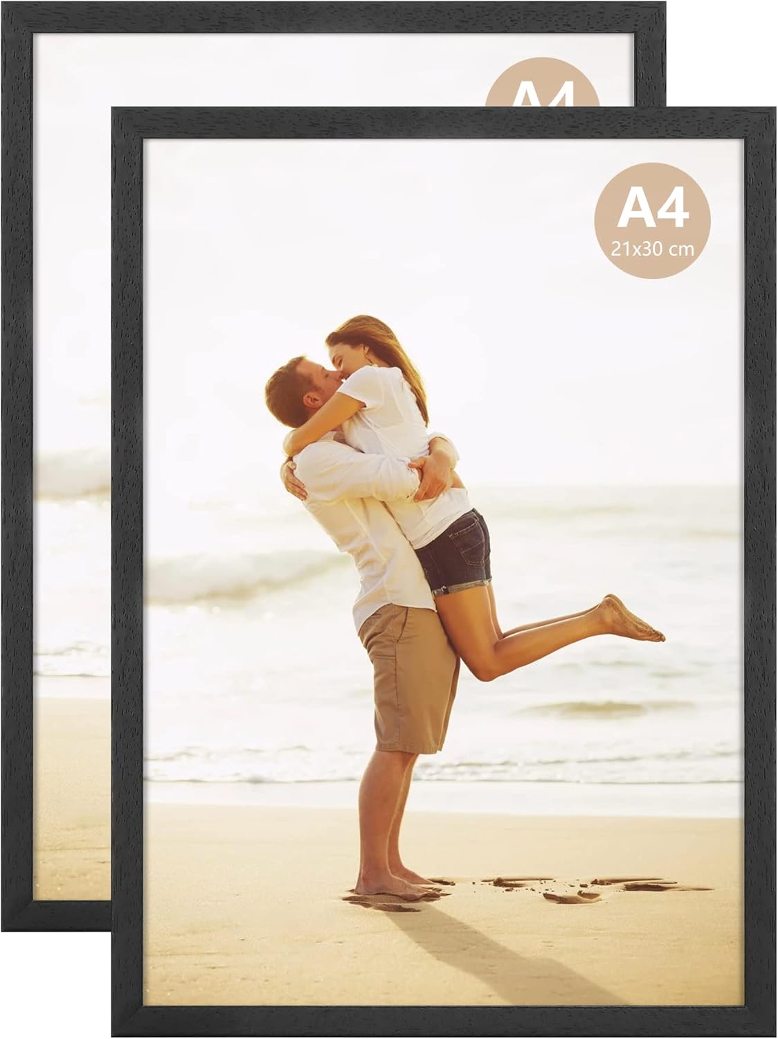 ATOBART A4 Photo Picture Frame, 21 X 30 CM Wood Black Certificate Frames for Wal...