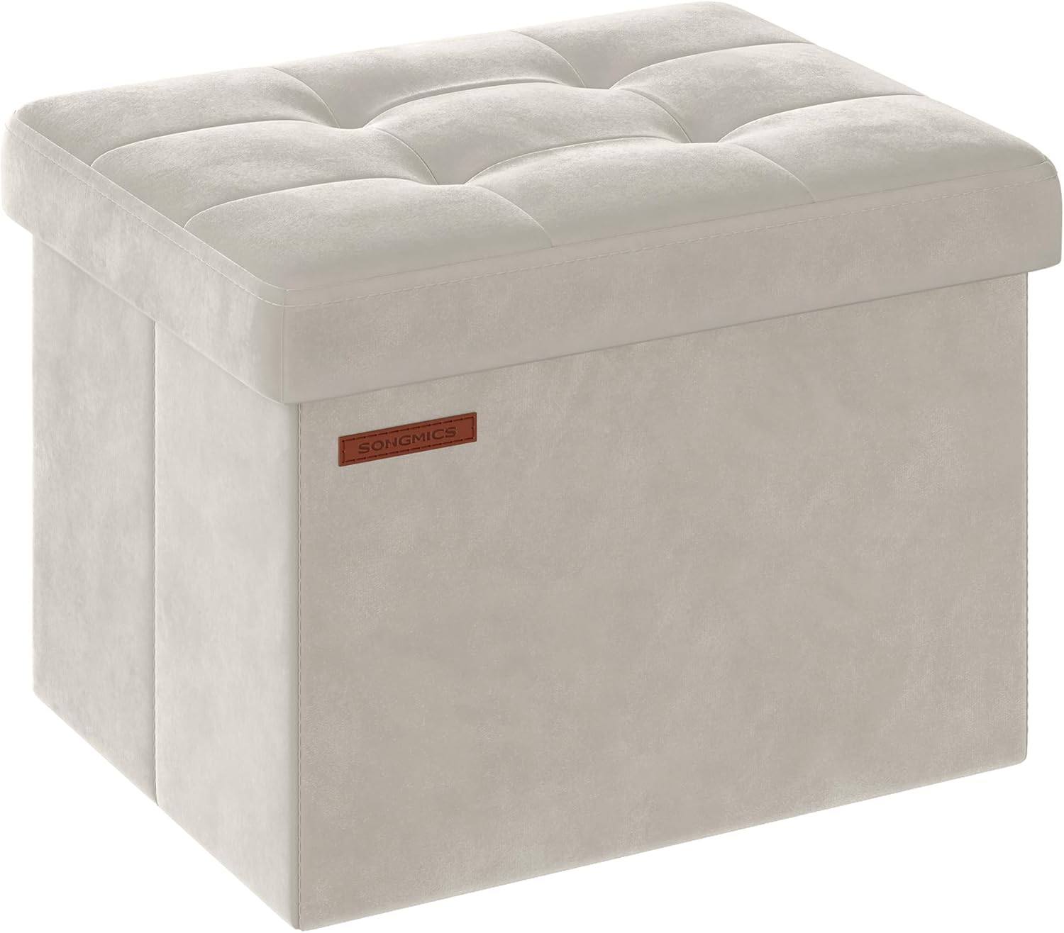 SONGMICS Storage Ottoman, Unique Foldable Small Foot Rest, Special Ottoman with...