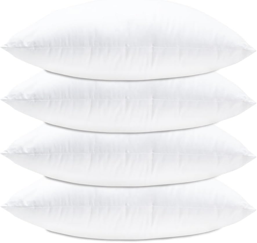 Lancashire Textiles 4 Pack Luxury Cotton Blend Cushion Pads with Super Bounce Po...