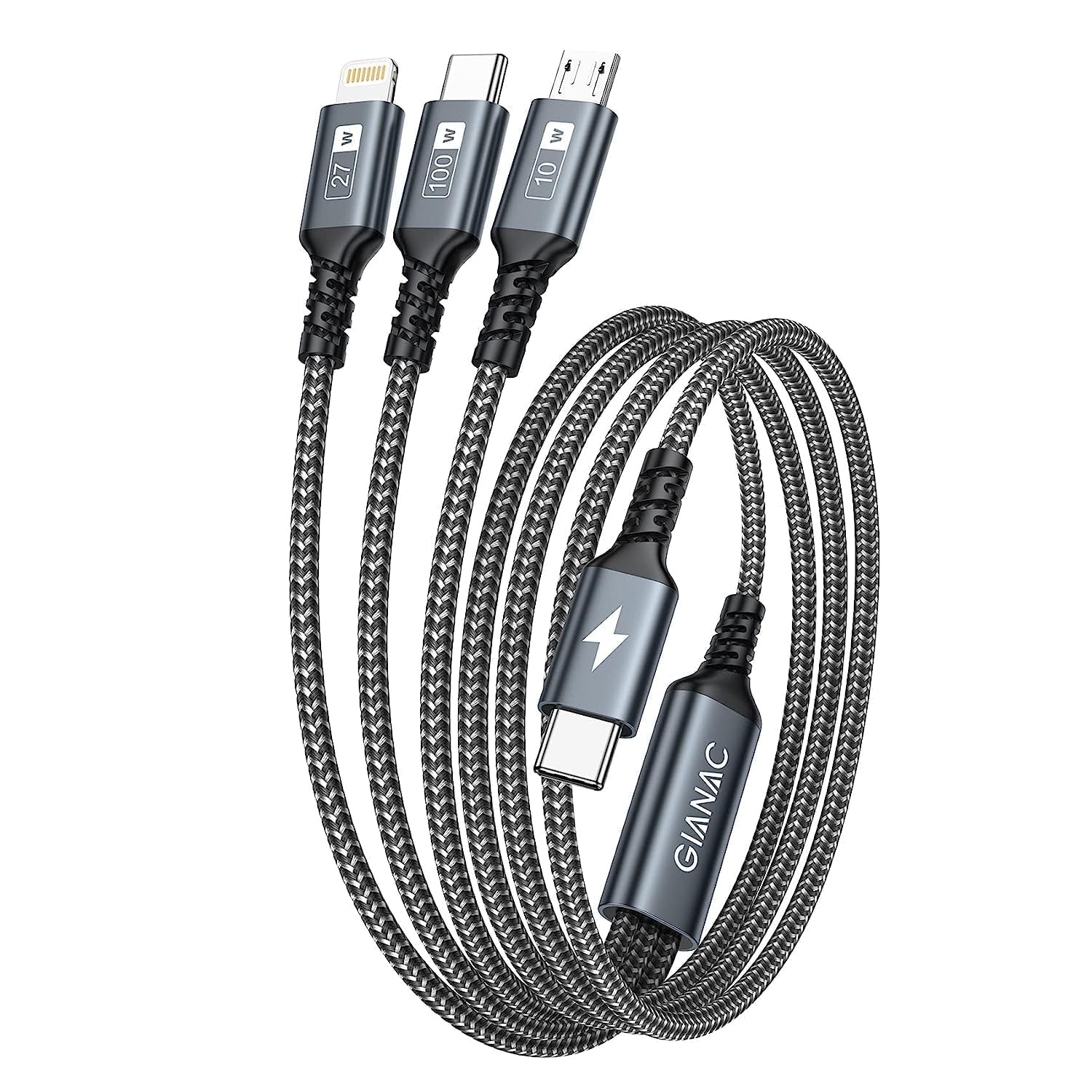 100W USB C to Multi Charger Cable [1.2M] Super Fast Charger Cable with E-Mark Ch...