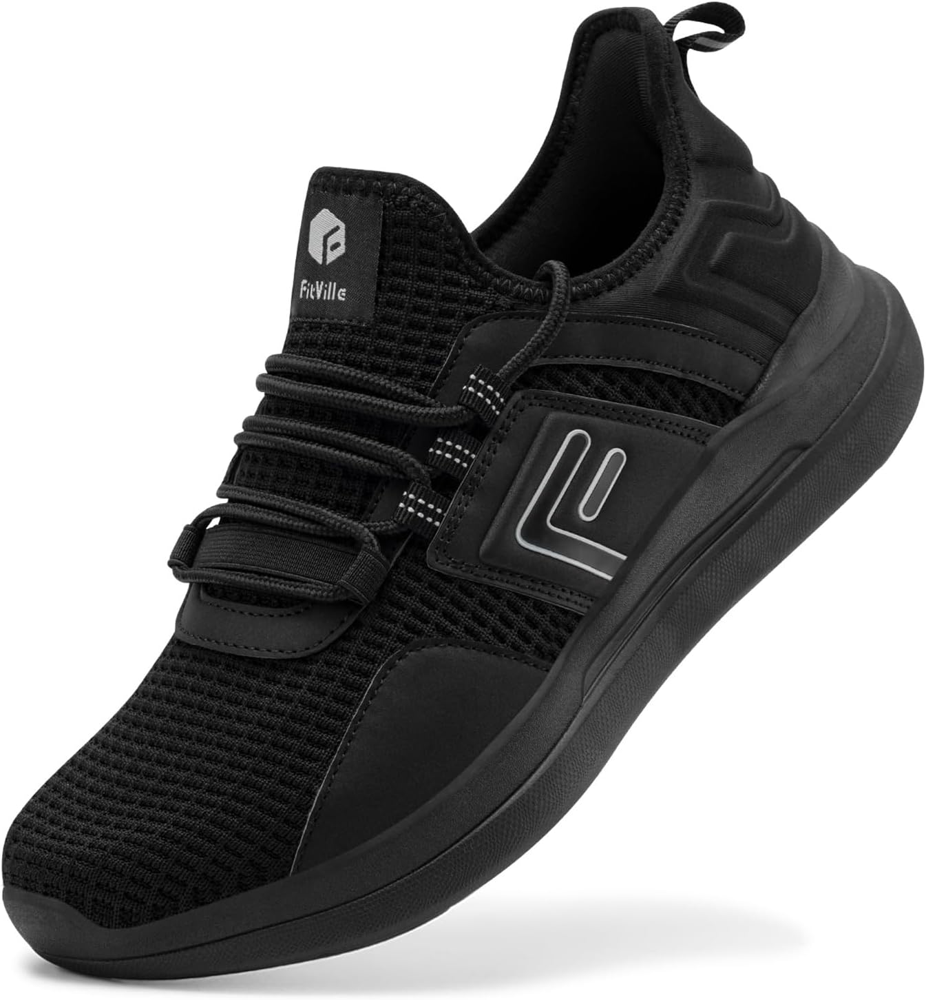FitVille Wide Fit Trainers for Men Arch Support Road Running Athletic Sneakers B...
