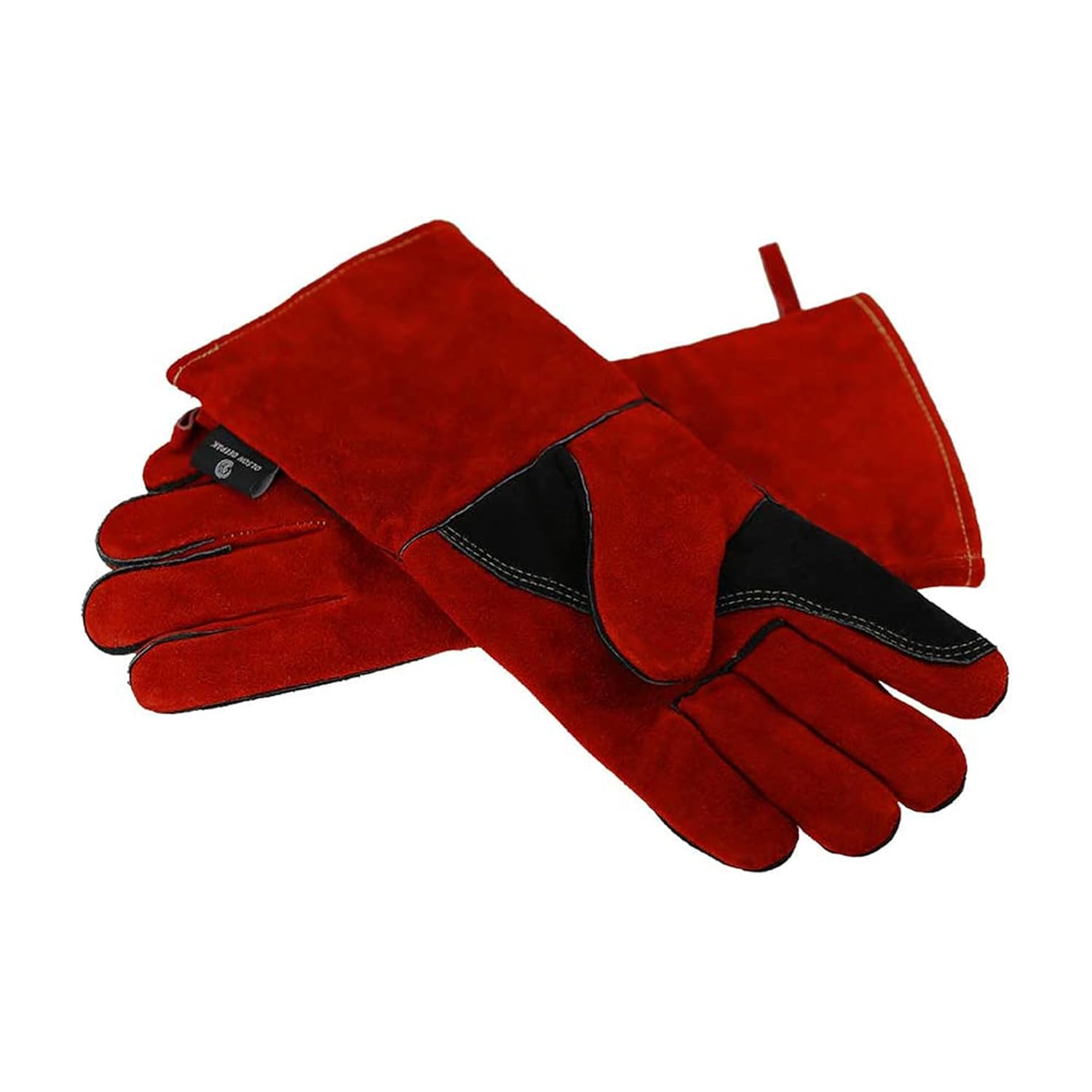 OLSON DEEPAK Leather Heavy Duty Heat Resistant Safety Gauntlet Gloves,Used for W...
