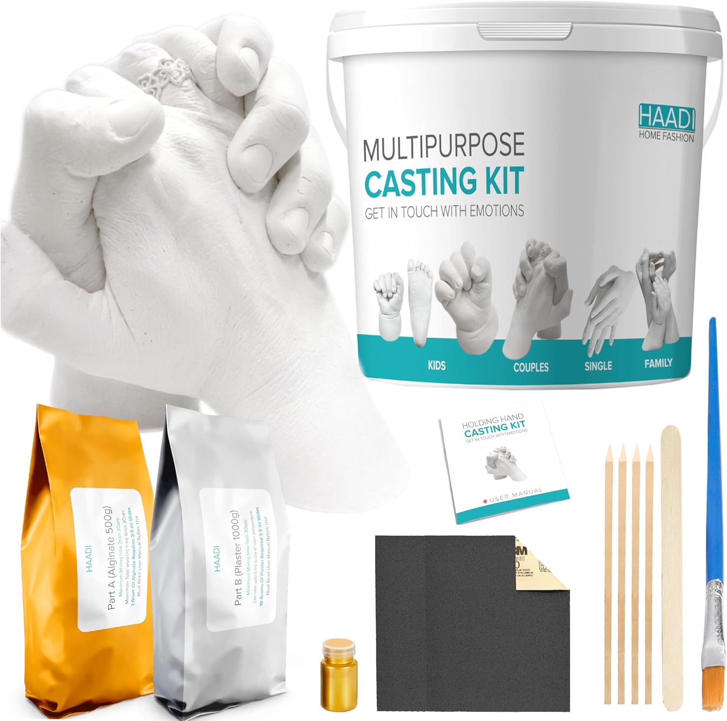 Hand Moulding kit Couples Holding Hands 3D Keepsake Hand Casting kit Unique Pers...
