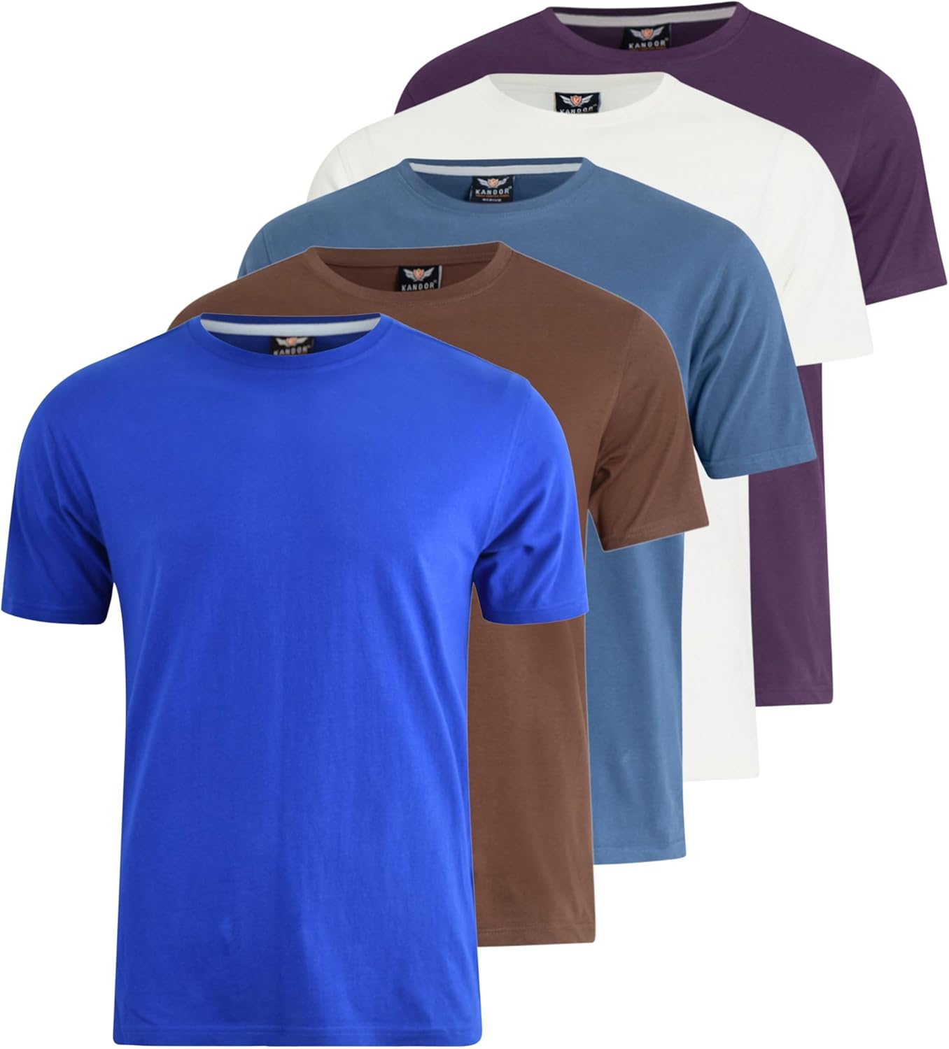 Kandor Men's T-Shirt, Special Packs of 5 T-Shirts for Men, Affordable Multipack...