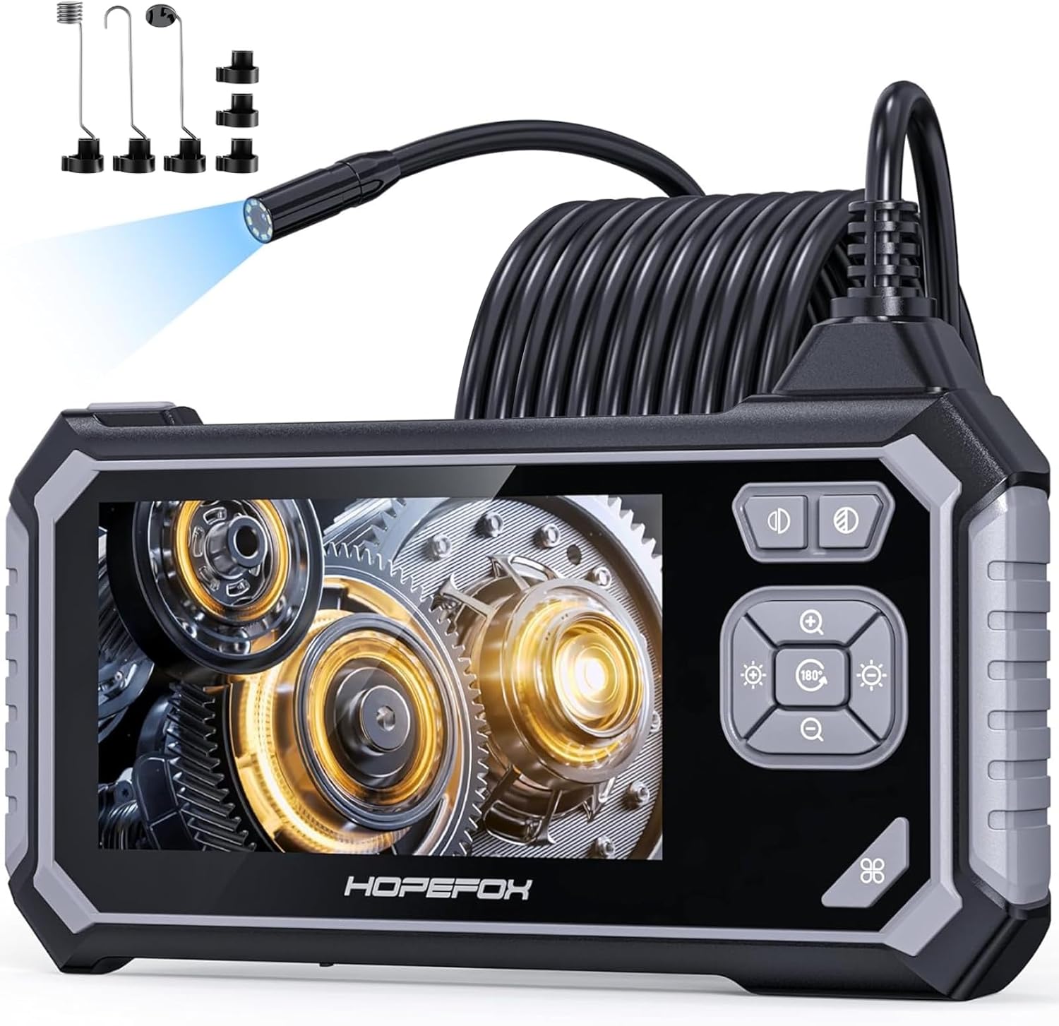 Endoscope Inspection Camera, Hopefox 4.3'' IPS Screen Borescope Inspection Camer...