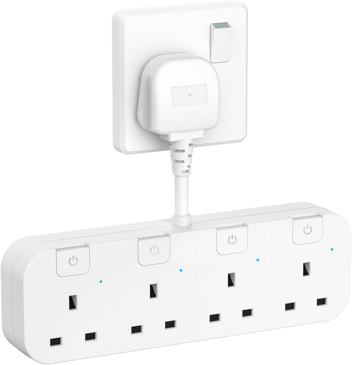 4 Way Multi Plug Extension, 4 in 1 Plug Adapter with Individual Switches, Short...