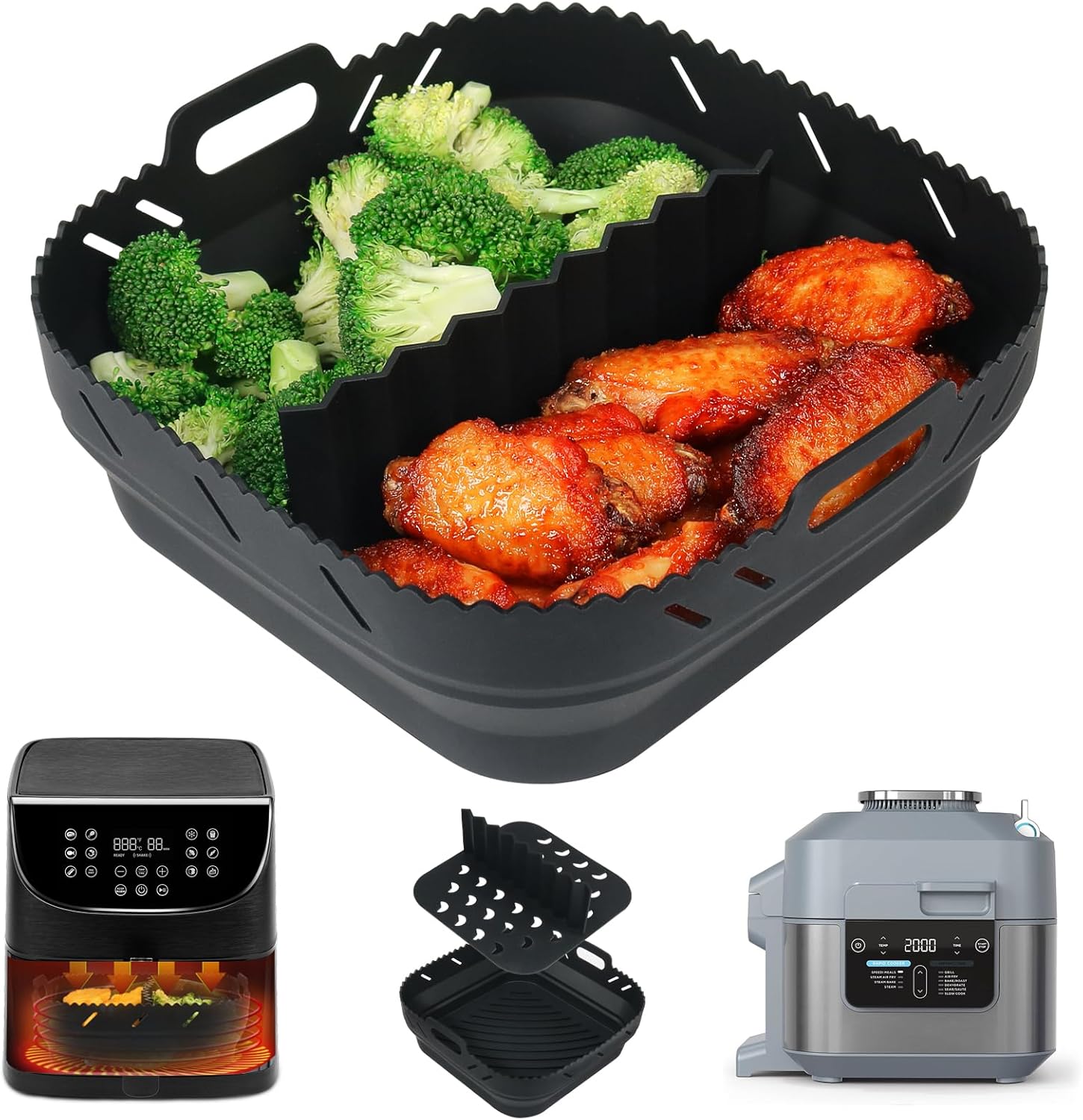 YQL Silicone Air Fryer Liner with Divider for COSO...