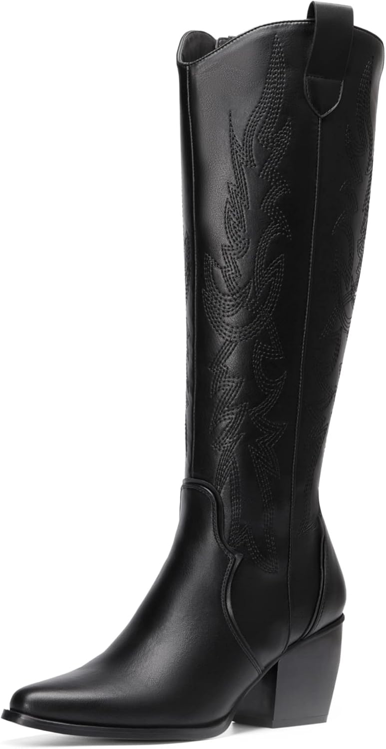 DREAM PAIRS Cowboy Boots, Stylish Western Cowgirl Boots for Women, Fashionable K...