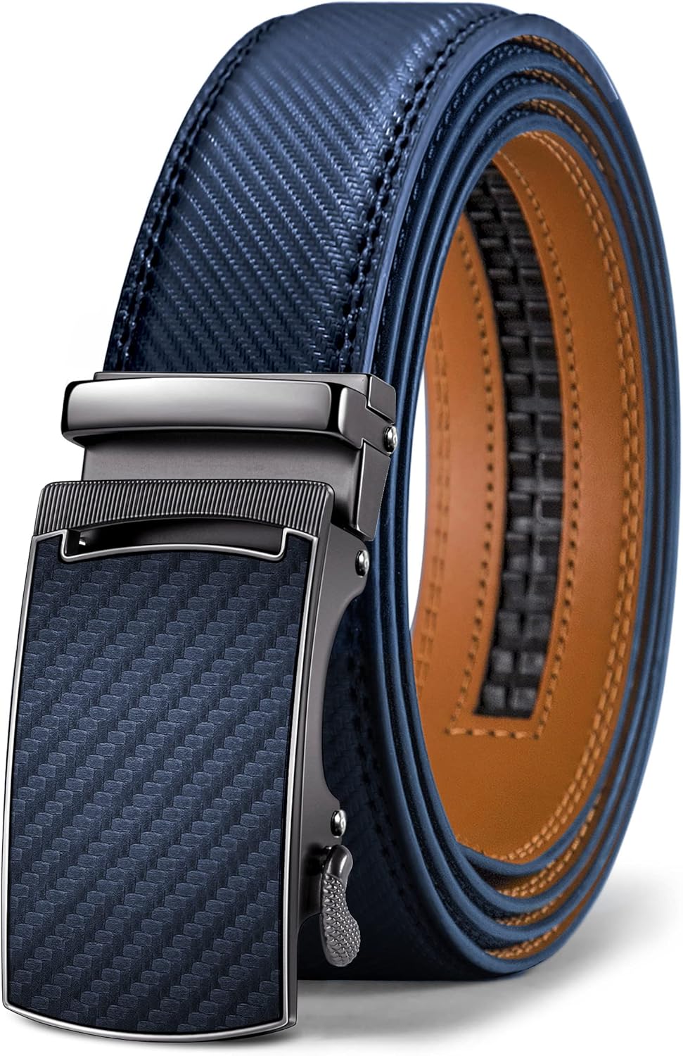 KEMISANT Belt Men, Leather Sliding Ratchet Belt For Mens Dress Pants Suit Oxford...