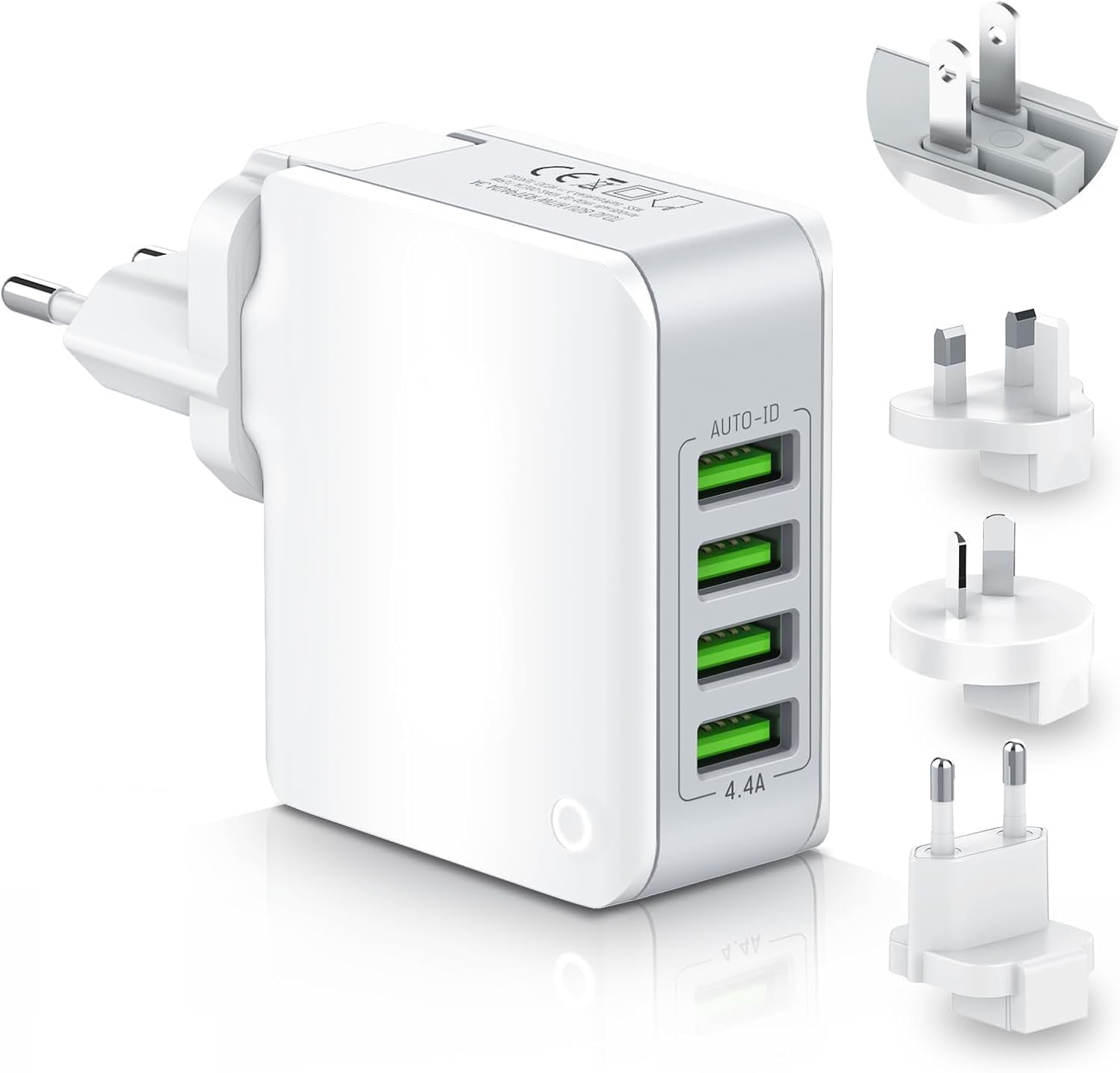 Universal Travel Adapter Worldwide,4 USB Charger Plug Adaptor,22W 5V/4.4A Multi...