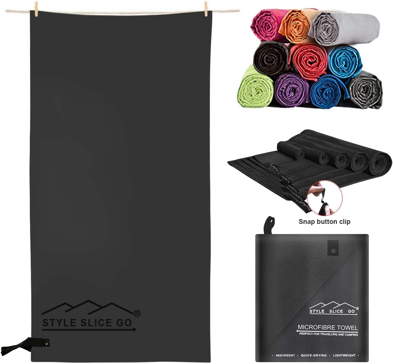 Style Slice Microfibre Towel, Special Quick Dry Towel for Sports, Lightweight Tr...