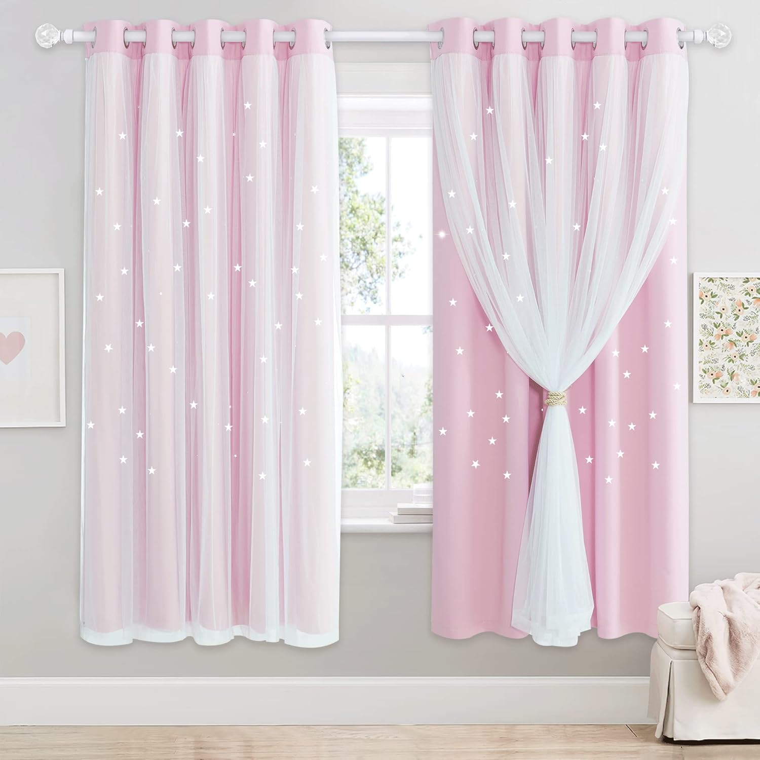 **Best NICETOWN Star Blackout Curtains, Special Decorative Cut Our Star Panels f...