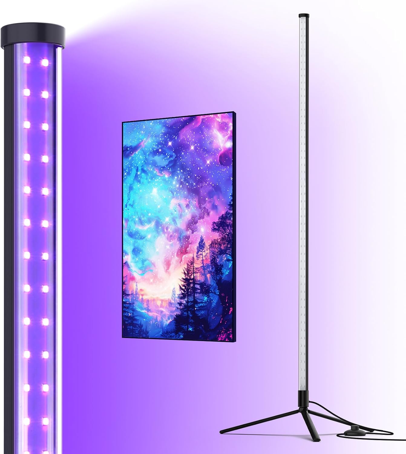 Barrina LED UV Light for Parties, T10 Vertical Standing UV Blacklight Fixture, 4...