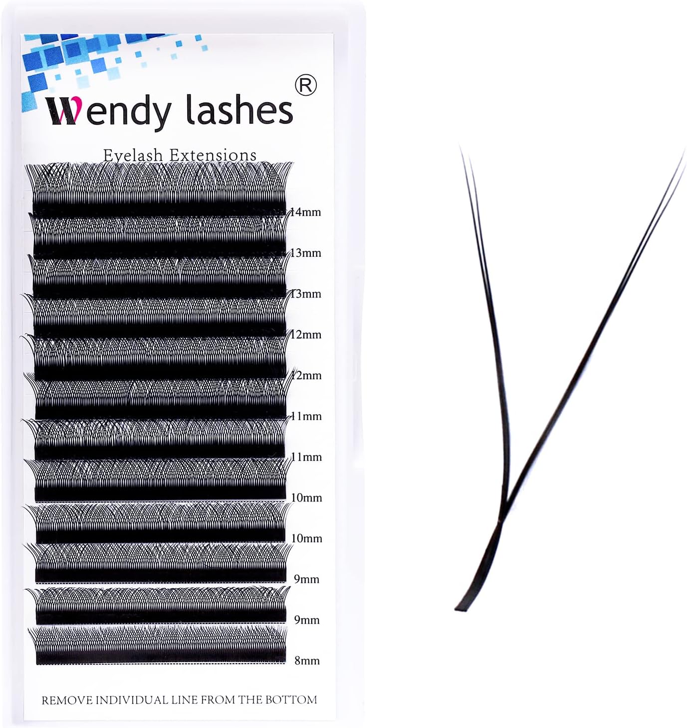YY Lashes 0.07mm D Curl 8-14mm Eyelash Extensions Mixed Tray Y-Shape Pre Made 2D...