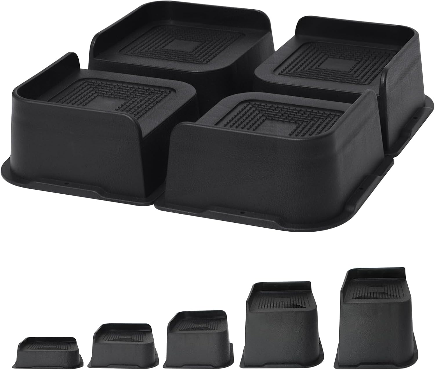 MYMULIKE Bed Risers 2 inch, 3 inch, 4 inch, 6 inch or 8 inch Heavy Duty Furnitur...