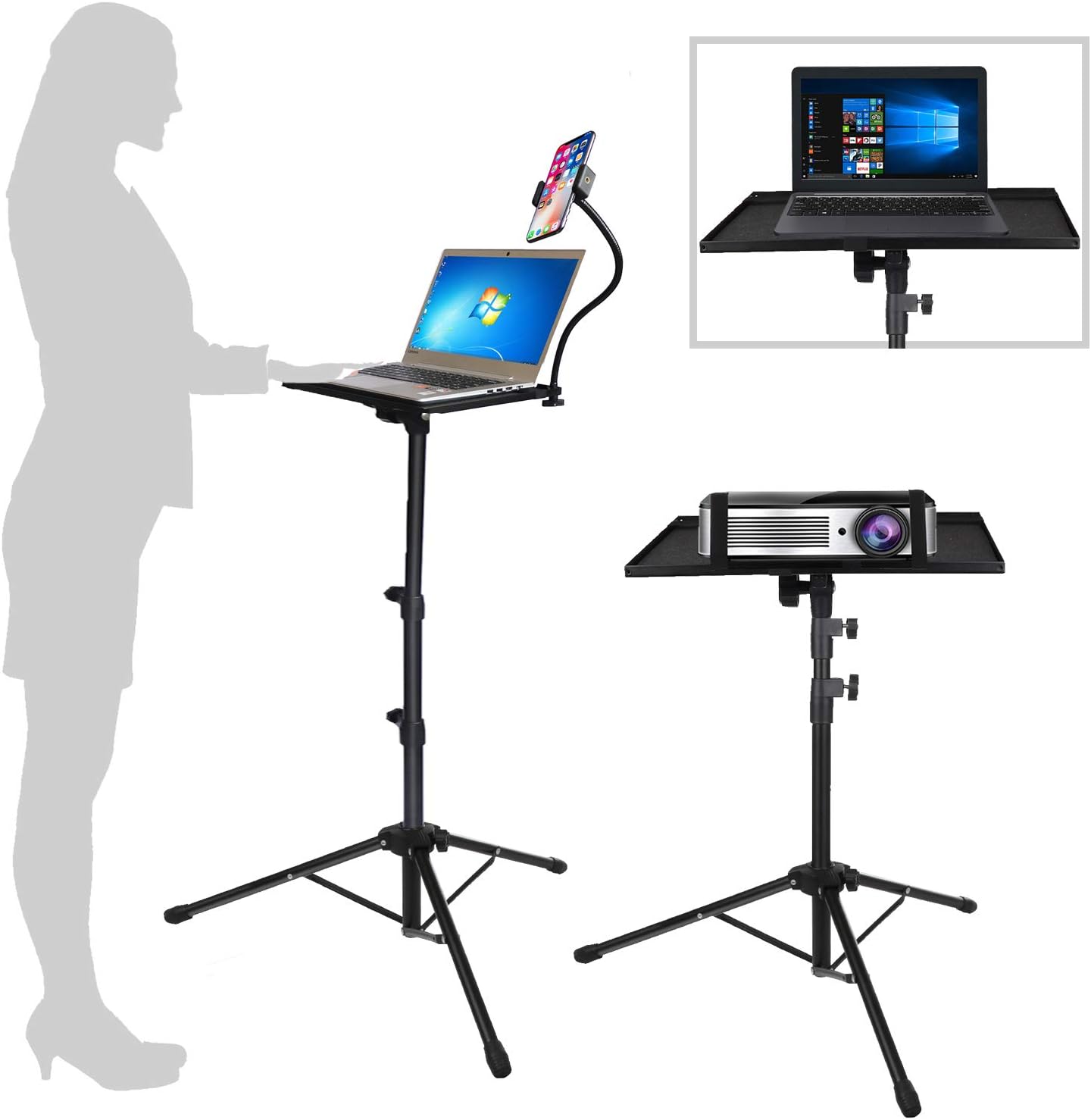 LIUGAST Projector Stand, Foldable Laptop Tripod, Multifunctional DJ Racks/Projec...