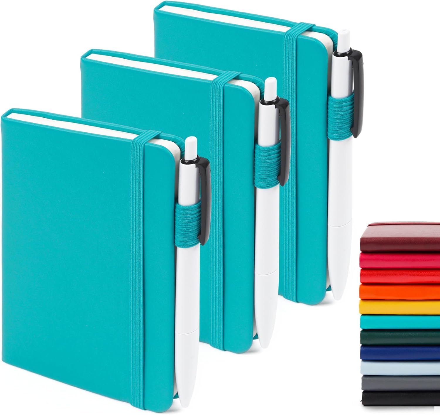 feela 3 Pack A6 Pocket Notebooks, Hardback Lined Small Notebooks with Dividers a...