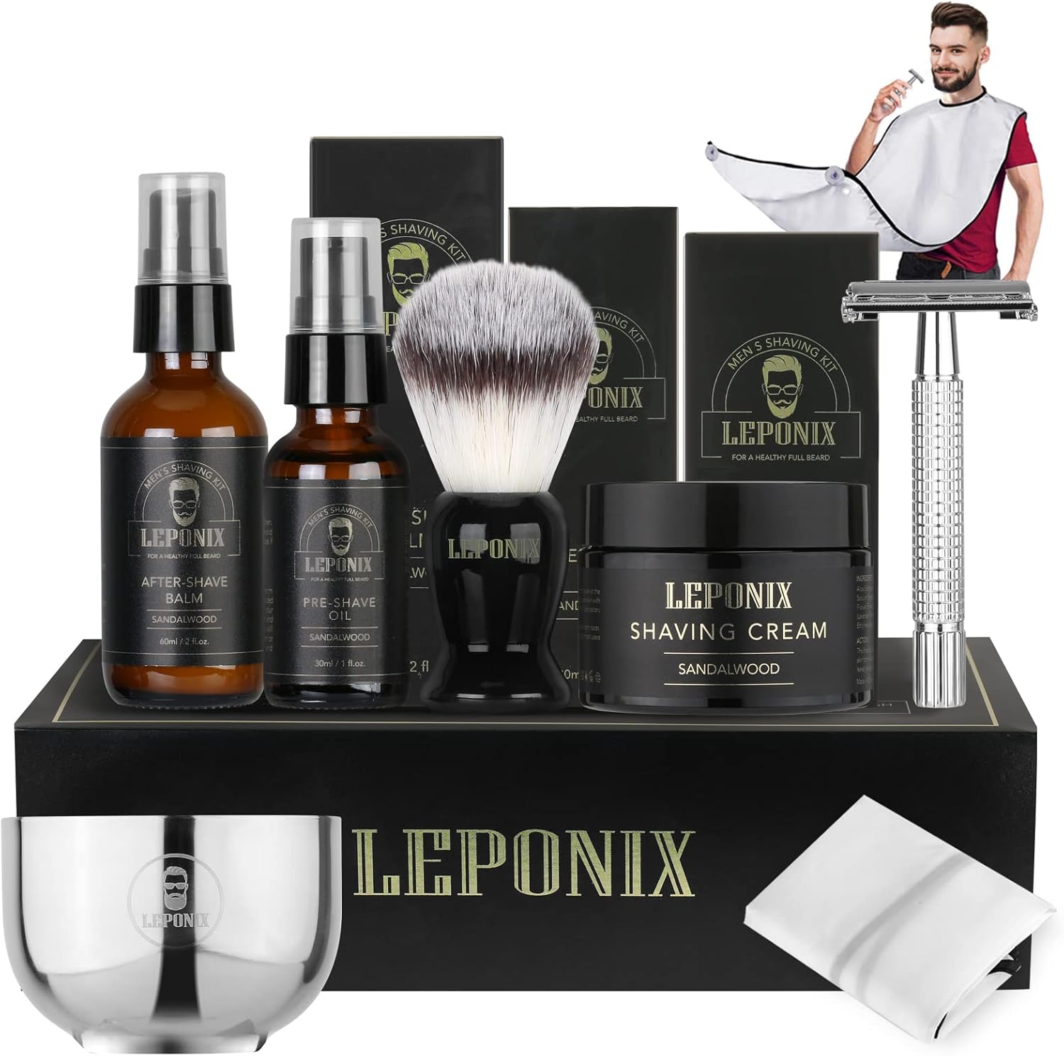 Shaving Kit for Men, Includes Sandalwood Shaving C...