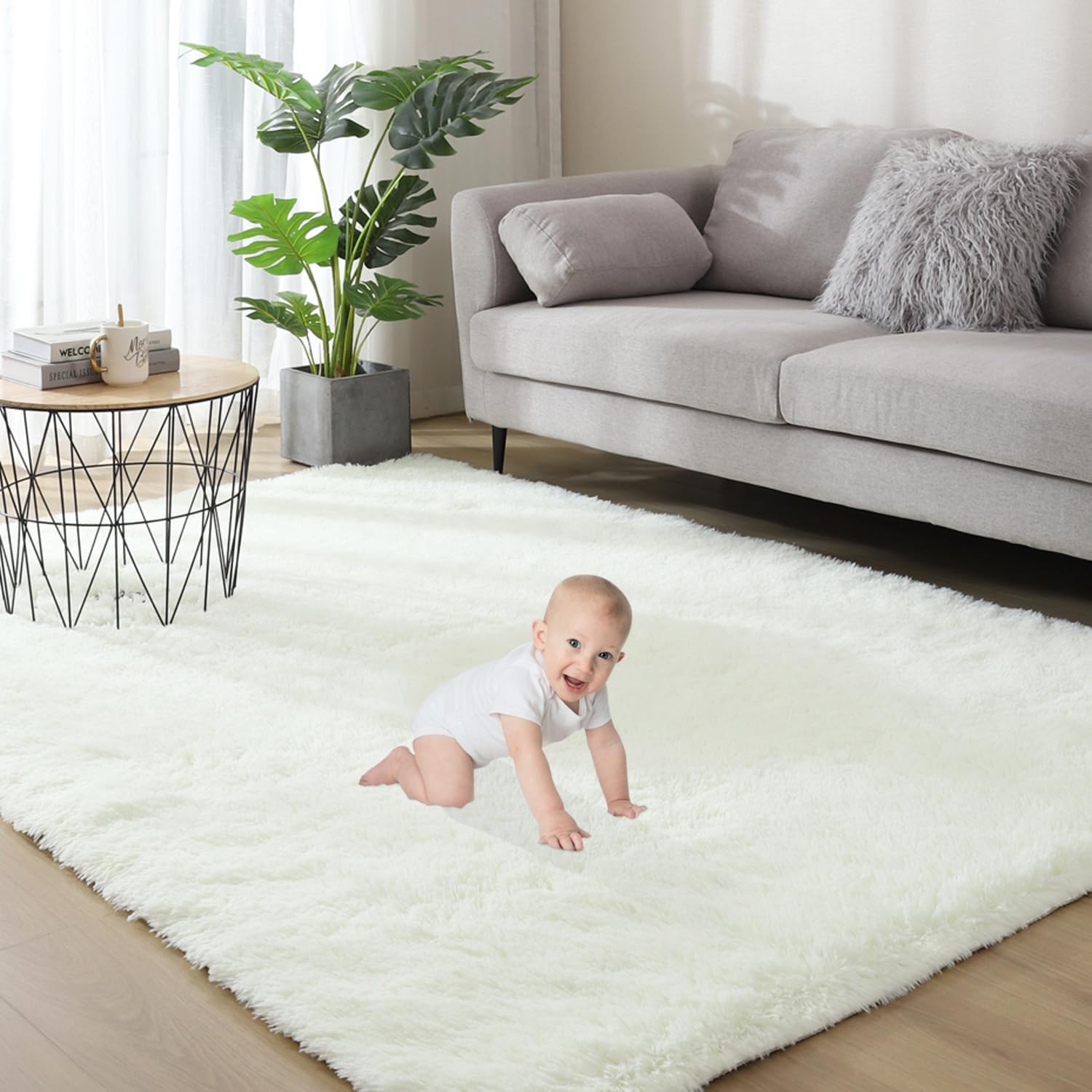 Gsogcax Rugs, Special Fluffy Area Rugs for Bedroom, Innovative Shaggy Anti-Skid...