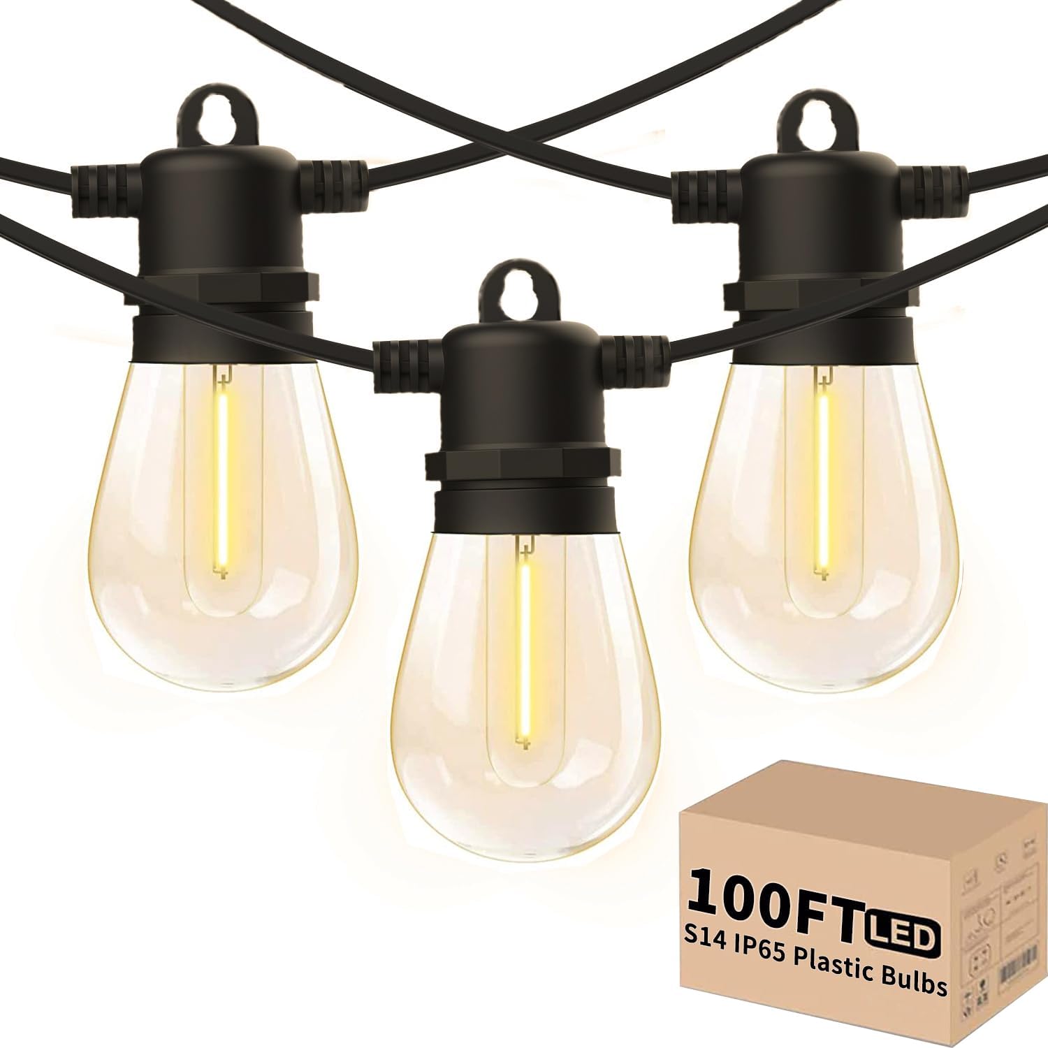 Yuucio 100FT Outdoor Garden String Lights, Special LED Festoon Lights with 30X1W...