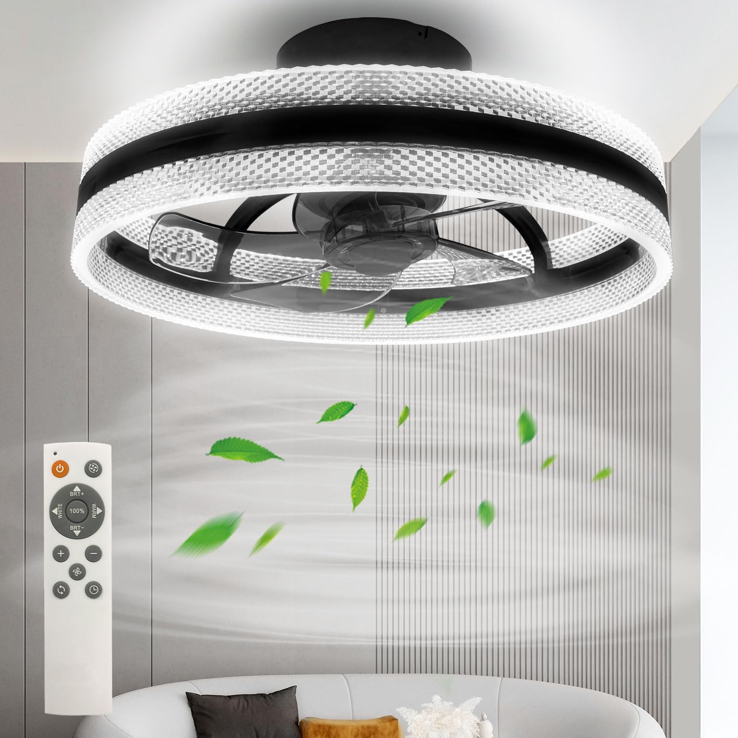BKZO Φ50cm LED Ceiling Fans with Lights, Special Ceiling Fan Light with Reversib...