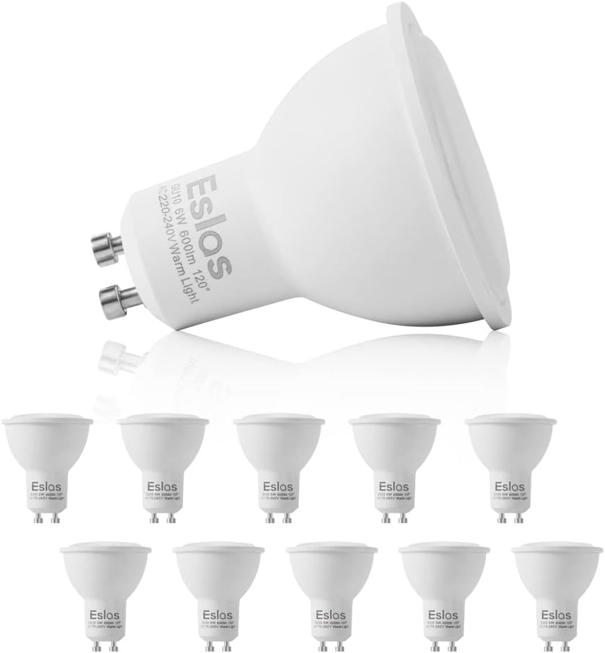 Eslas GU10 LED Bulbs Warm White 3000K, 6W 600LM,60W Halogen Bulb Equivalent,120...