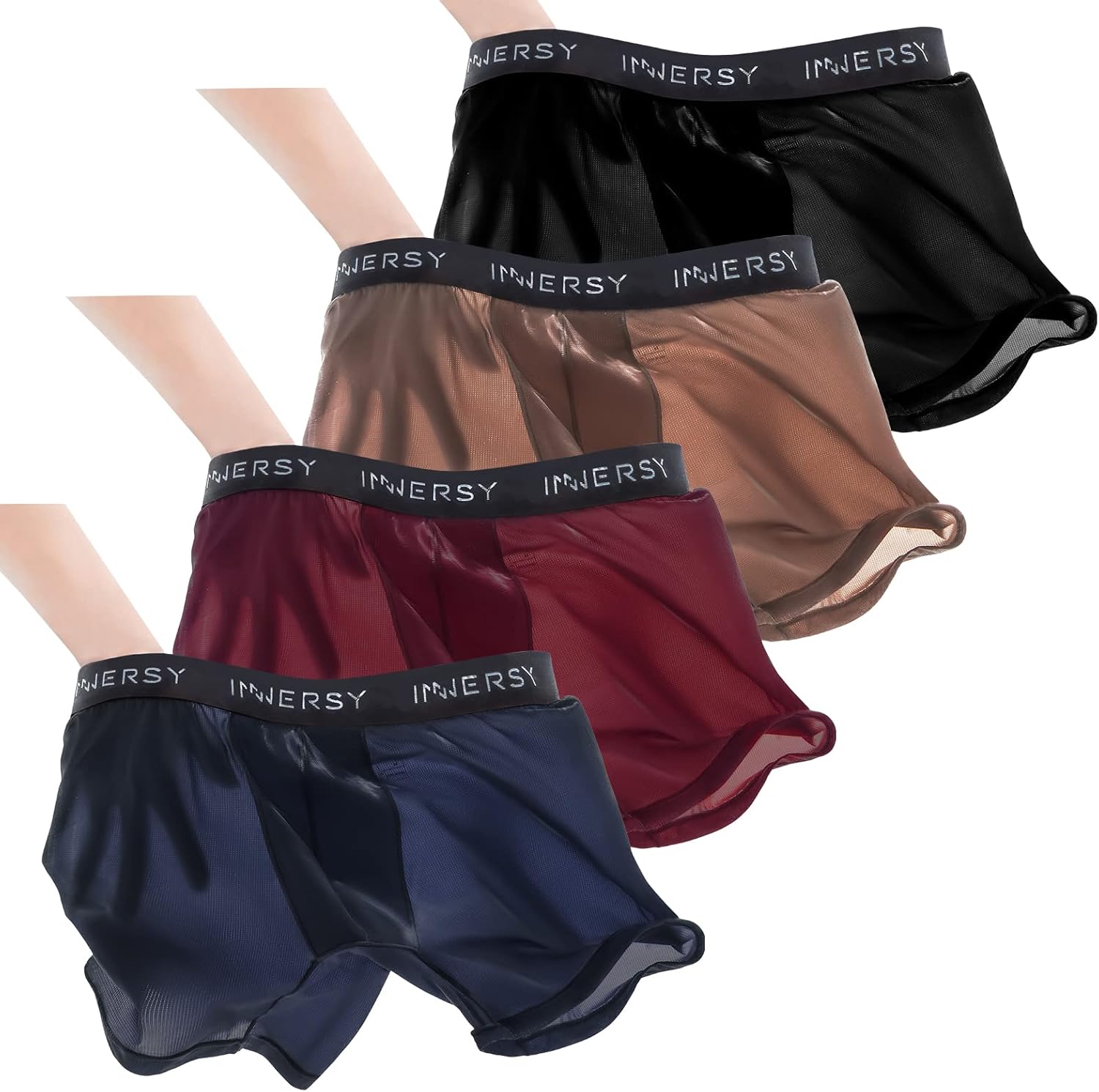INNERSY Mens Boxers Shorts, Special Multipack Mesh Sports Underwear, Breathable...