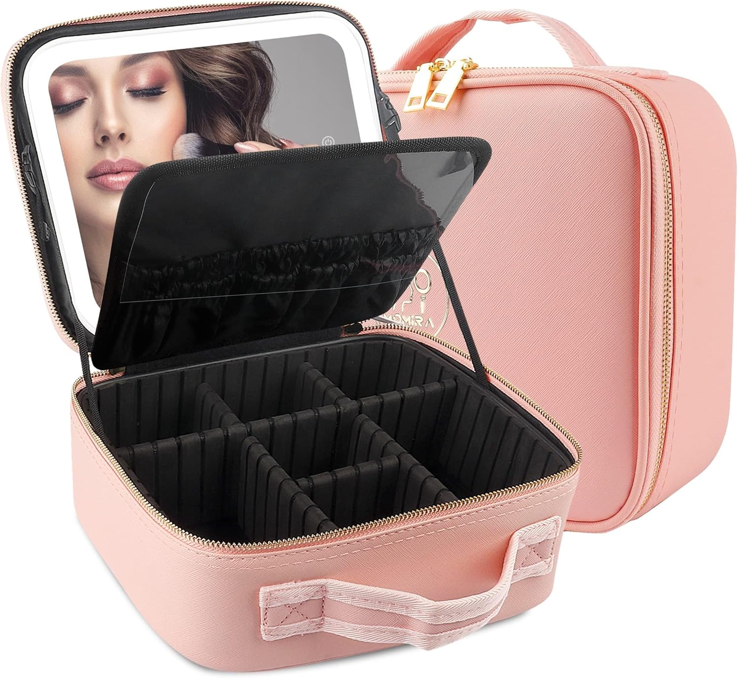 MOMIRA Travel Makeup Bag Cosmetic Bag Makeup Organizer Bag with Lighted Mirror,...