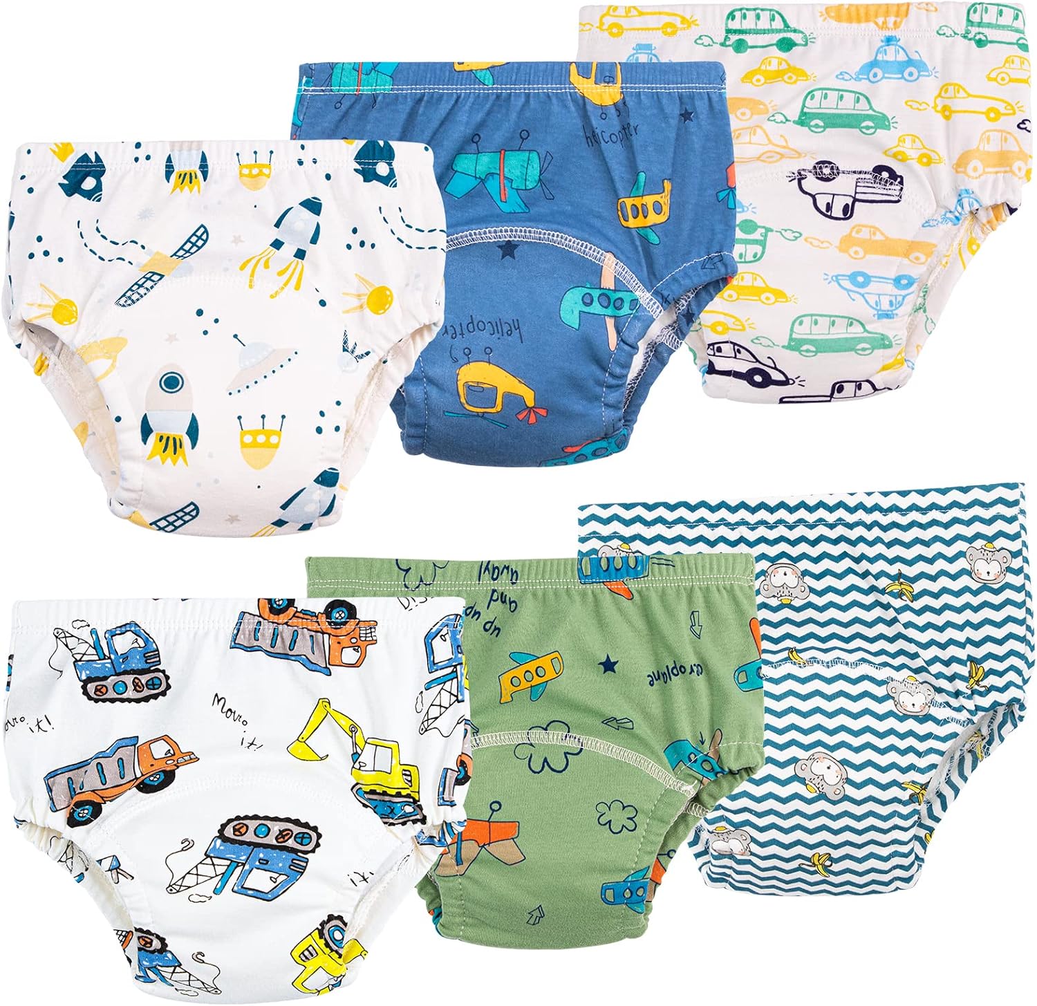 Heekcaa Potty Training Pants for Boys Girls，6 Packs Reusable Baby Toddler Train...