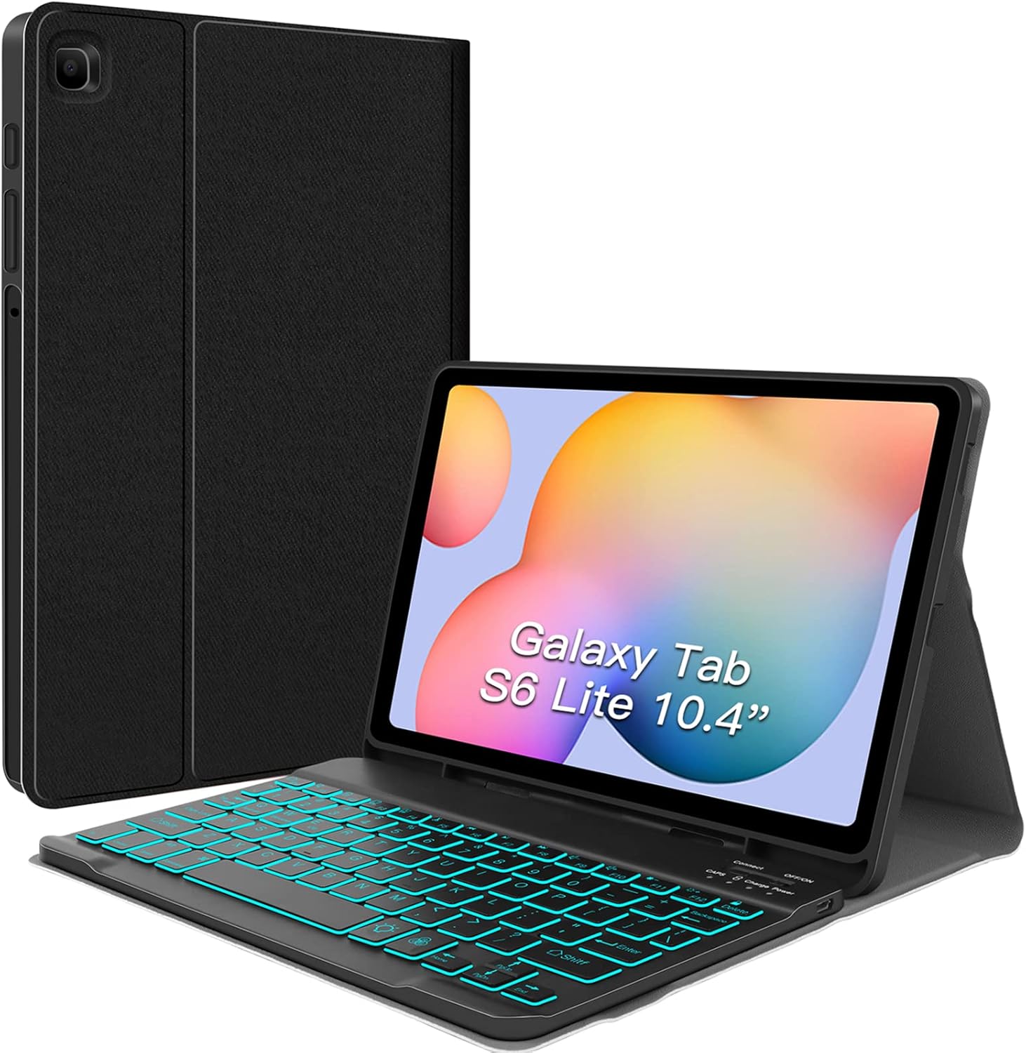 JUQITECH Backlit Keyboard Case for Samsung Galaxy Tab S6 Lite 10.4" 2024/2022/20...