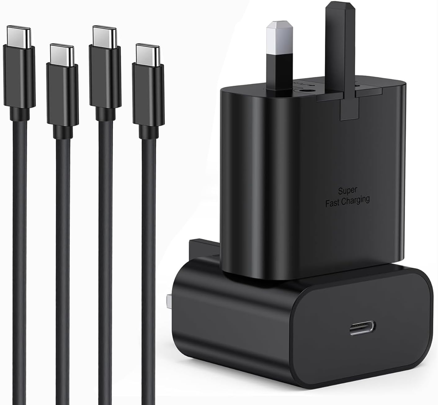 Samsung Fast Charger Plug and Cable 1M 2 PACK, USB Type C Plug and USB C to C Le...