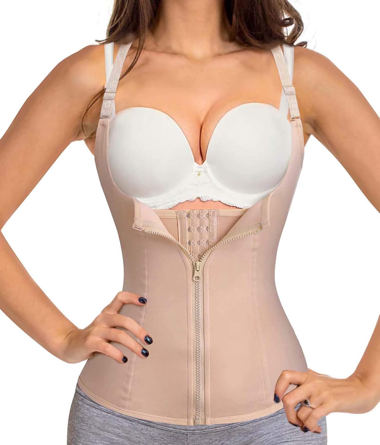 Bafully Womens Underbust Corset Waist Trainer Steel Boned Sport Workout Body Sha...