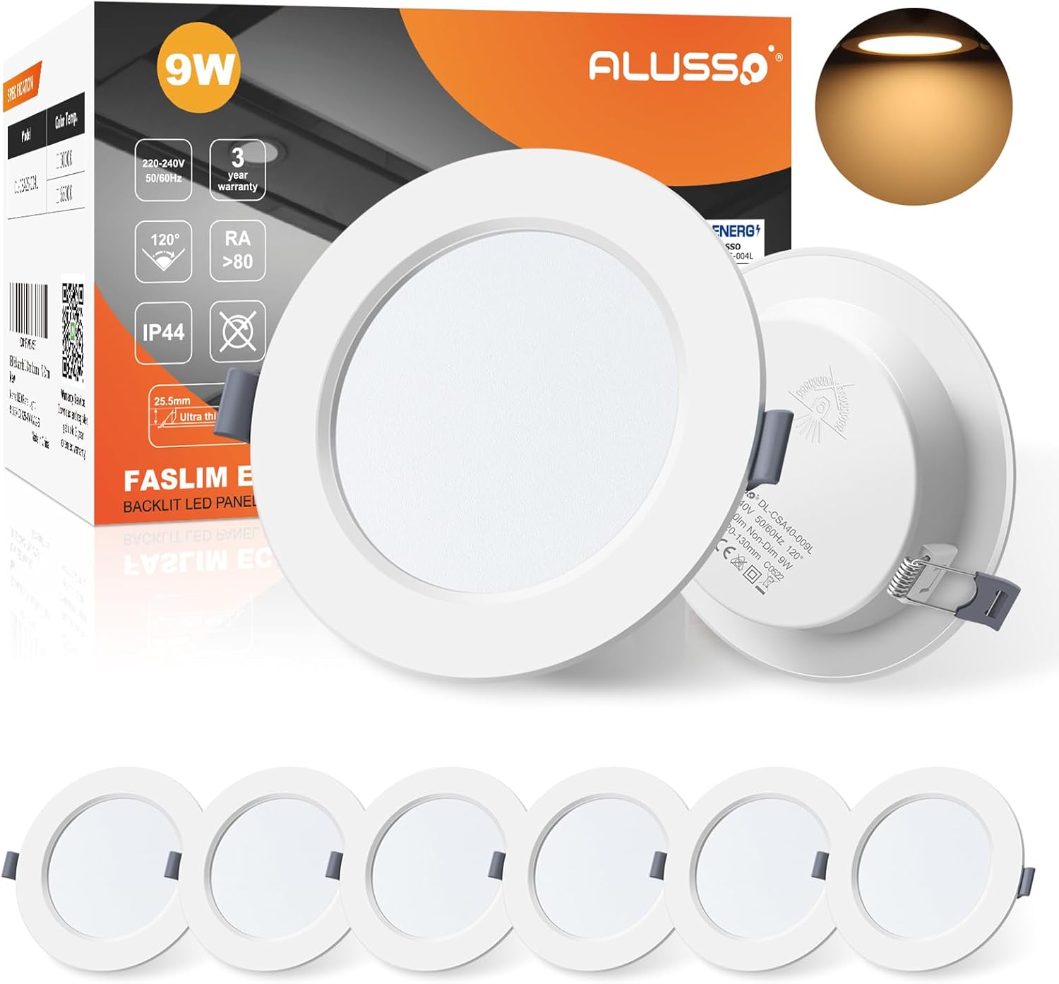 ALUSSO LED Downlights for Ceiling 9W Ultra Slim LED Recessed Ceiling Spot Lights...