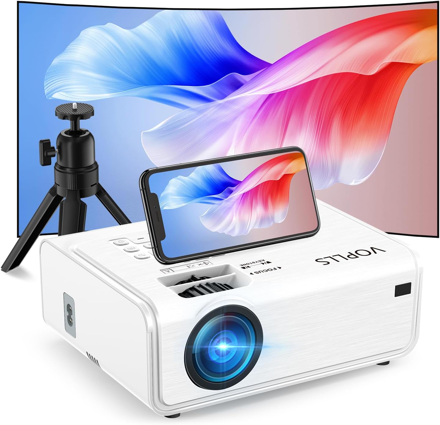 [Electric Keystone 6D/4P] Projector 4K, 5G WiFi Bluetooth Projector 18000L, VOPL...