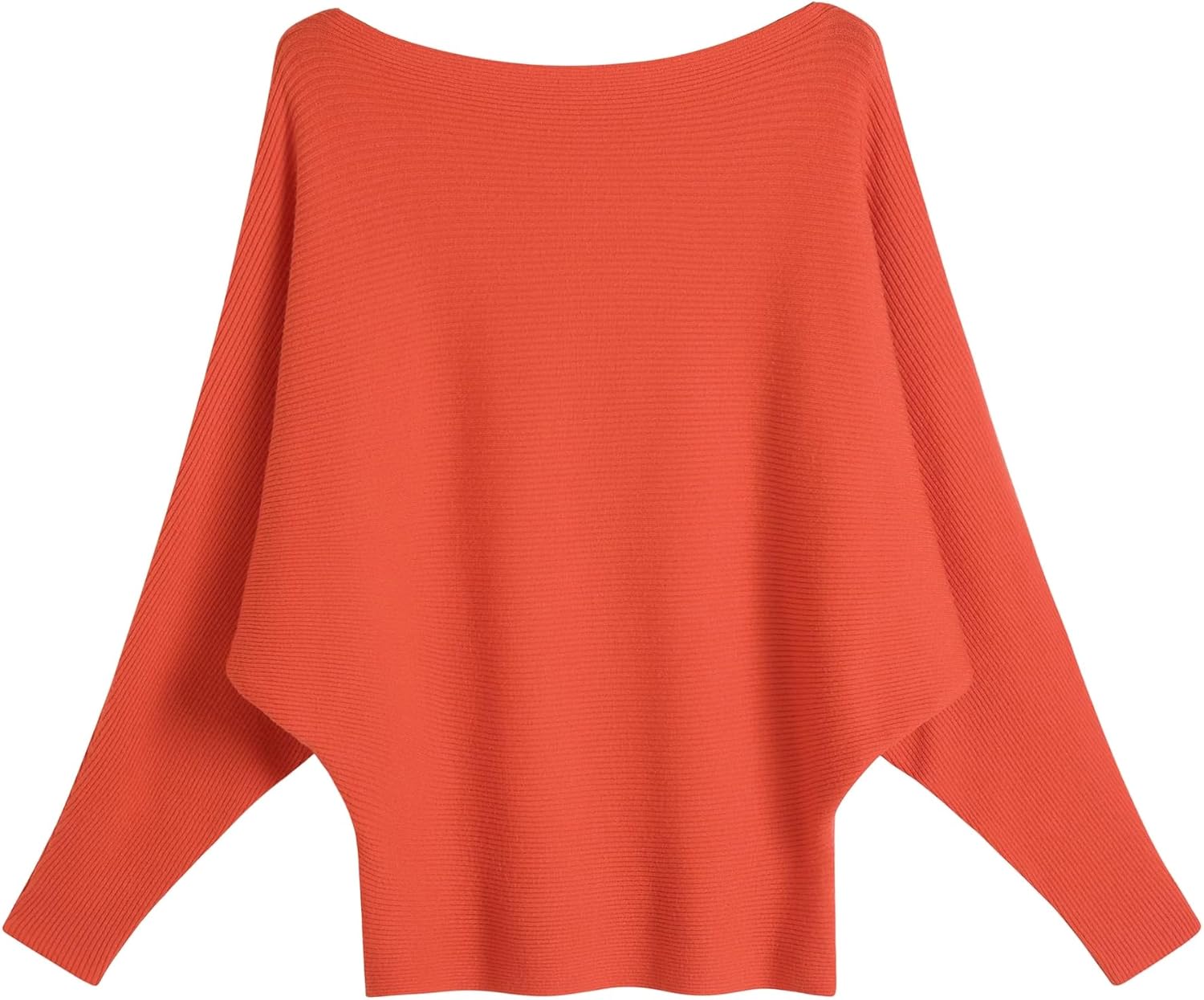 FULIER Boat Neck Sweater, Special Batwing Sleeves Pullover, Innovative Dolman Lo...